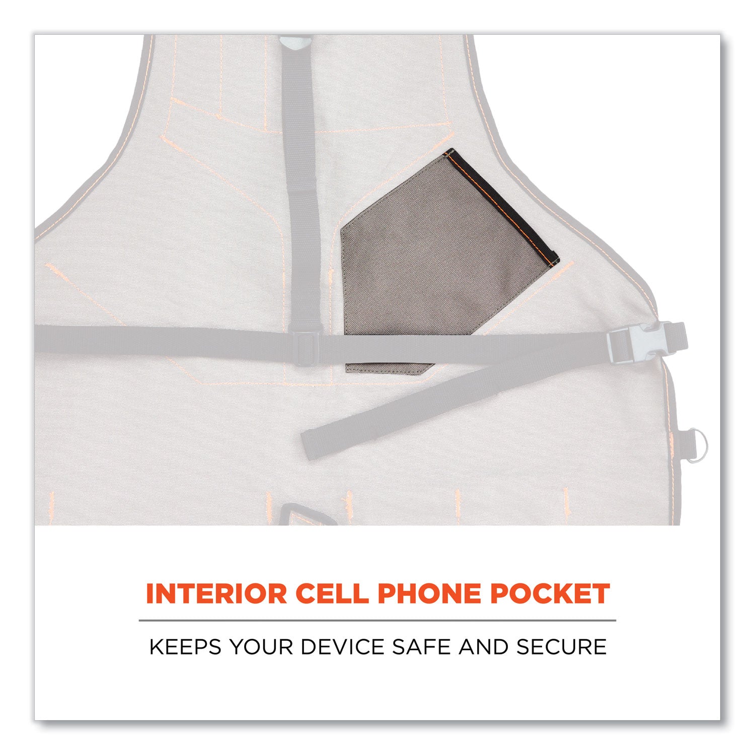 ergodyne® Arsenal 5705 Extended Length Canvas Tool Apron, 13 Compartments, 25.5 x 34, Canvas, Gray