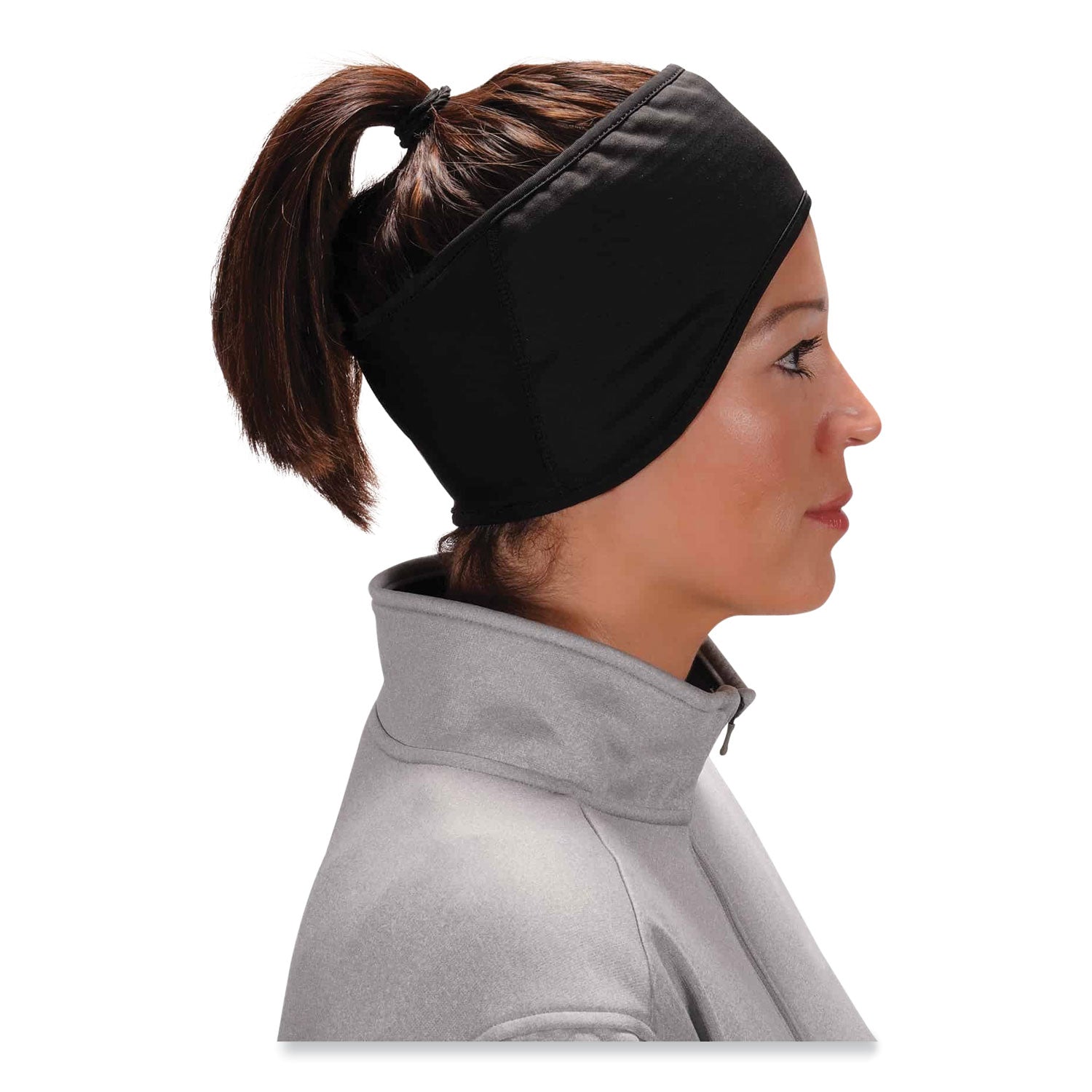 ergodyne® N-Ferno 6887 2-Layer Winter Headband, Spandex/Fleece, One Size Fits Most, Black