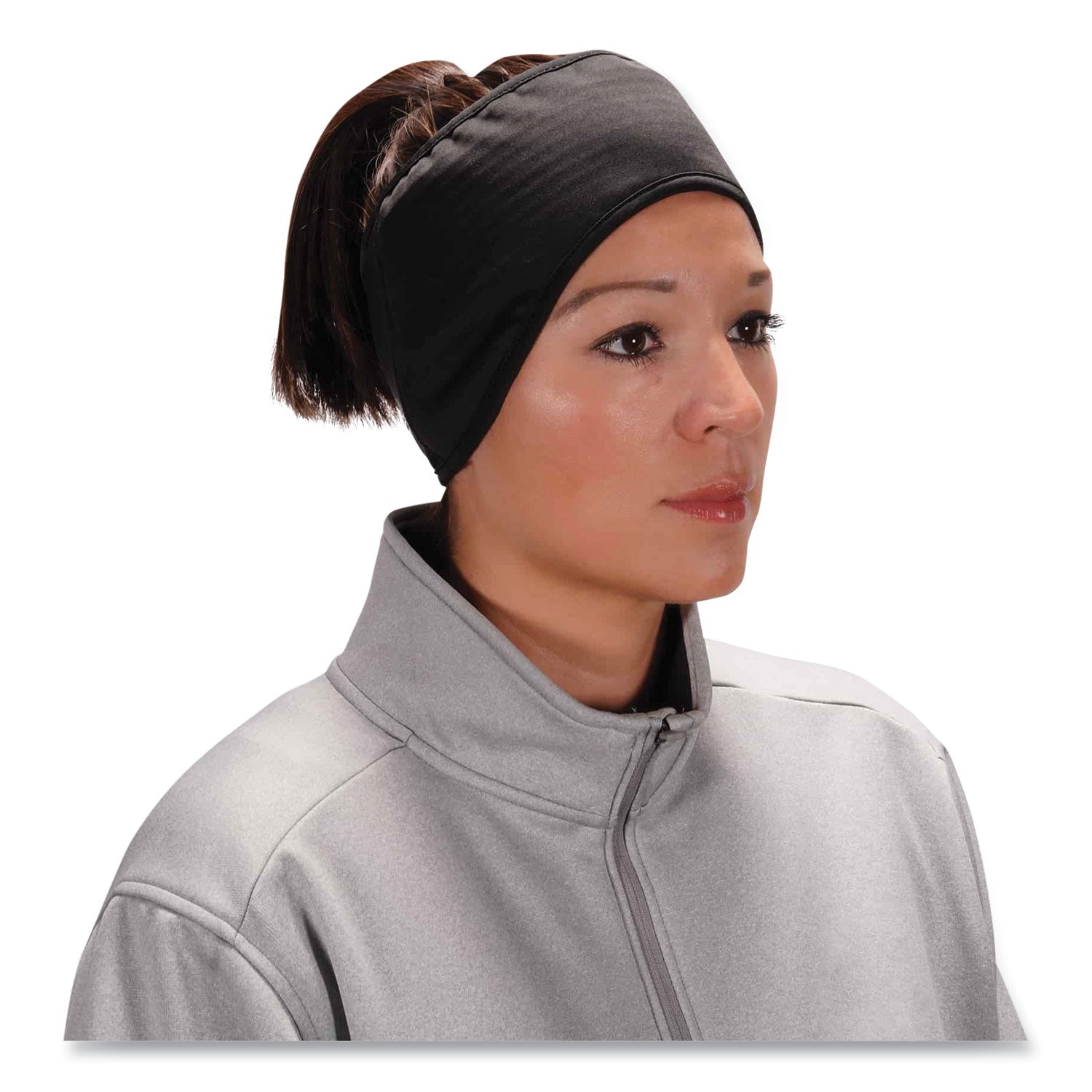 ergodyne® N-Ferno 6887 2-Layer Winter Headband, Spandex/Fleece, One Size Fits Most, Black