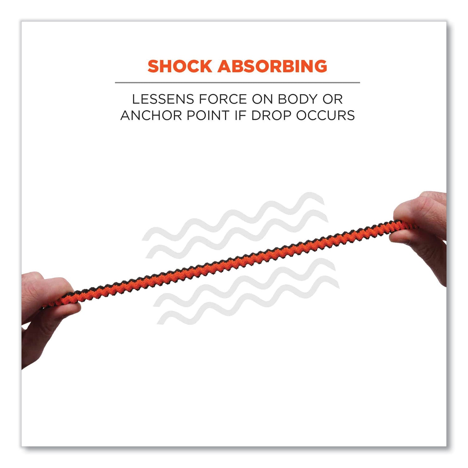 ergodyne® Squids 3110F(x) Tool Lanyard with Aluminum Carabiners, 10 lb Max Working Capacity, 38" to 48" Long, Orange/Gray