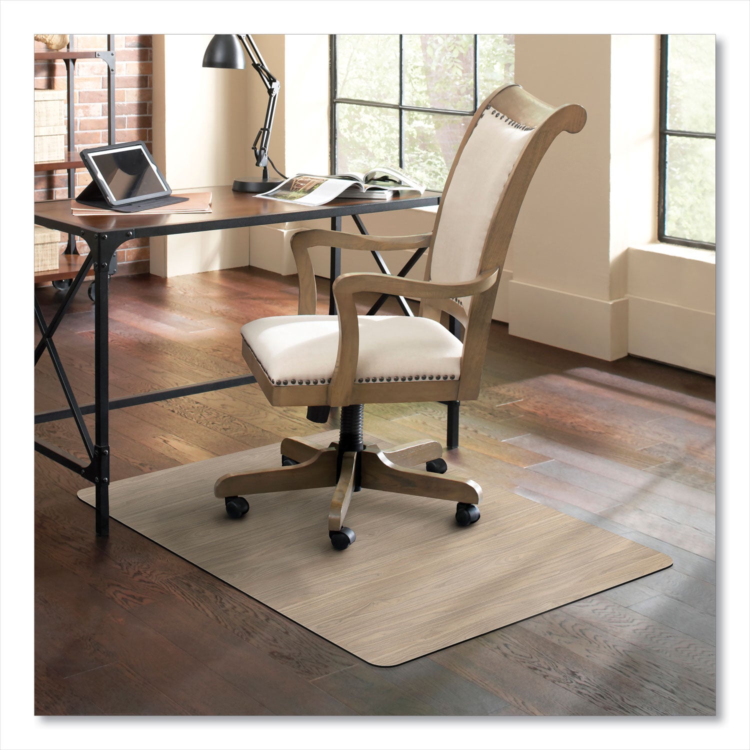 ES Robbins® Trendsetter Chair Mat for Hard Floors, 36 x 48, Driftwood
