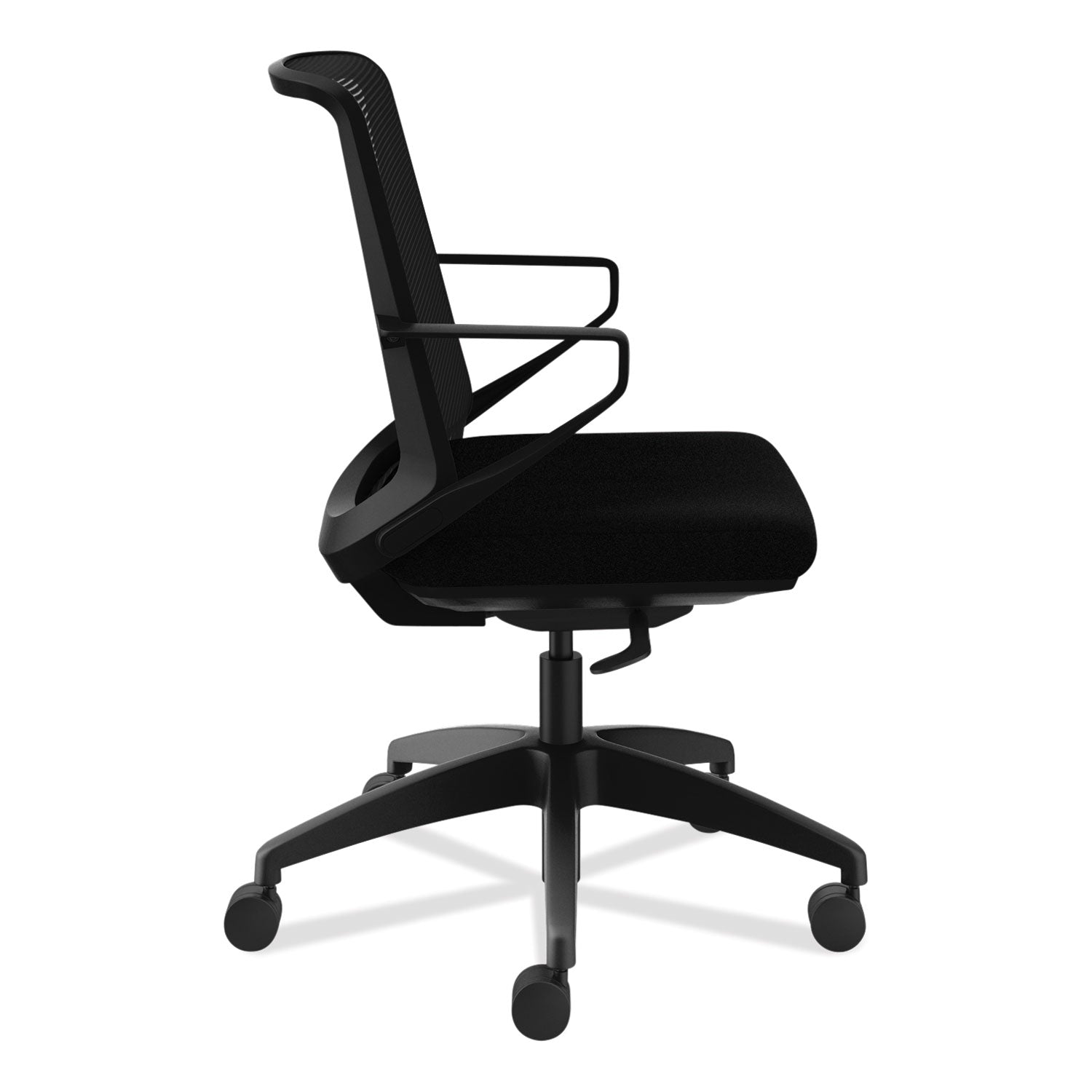 HON® Cliq Office Chair, Supports Up to 300 lb, 17" to 22" Seat Height, Black Seat, Black Back, Black Base