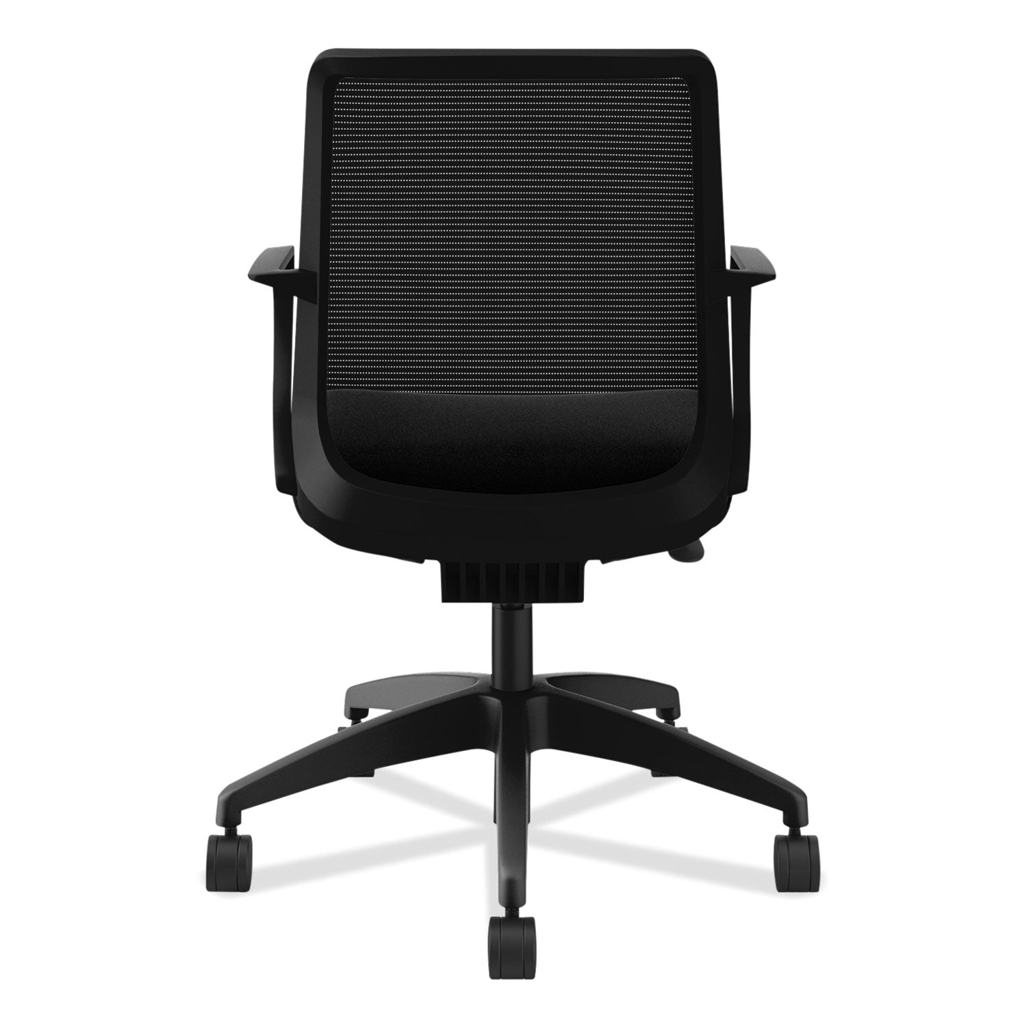 HON® Cliq Office Chair, Supports Up to 300 lb, 17" to 22" Seat Height, Black Seat, Black Back, Black Base