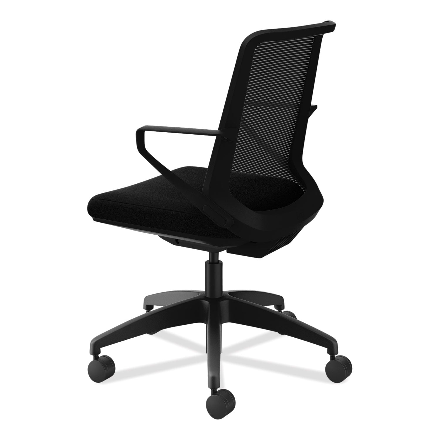 HON® Cliq Office Chair, Supports Up to 300 lb, 17" to 22" Seat Height, Black Seat, Black Back, Black Base