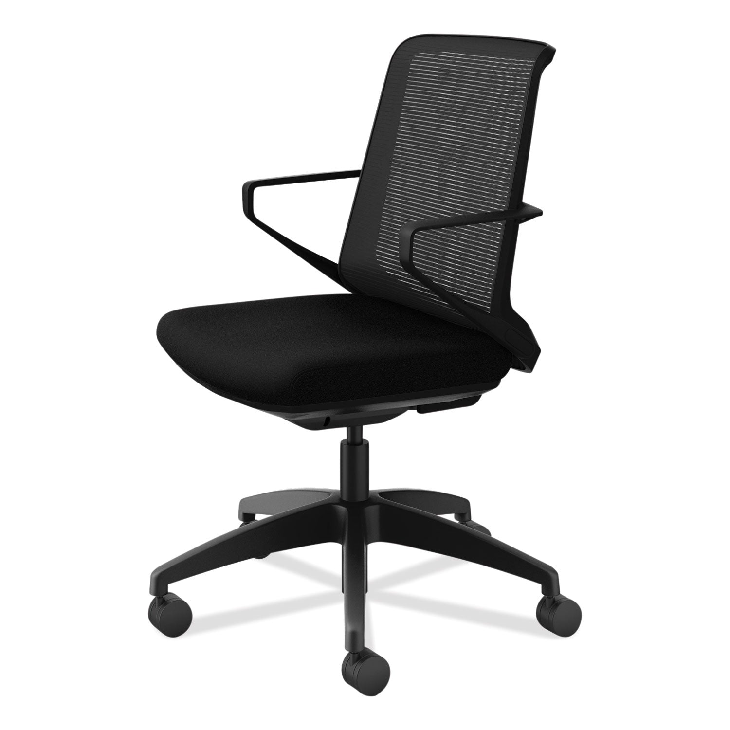 HON® Cliq Office Chair, Supports Up to 300 lb, 17" to 22" Seat Height, Black Seat, Black Back, Black Base