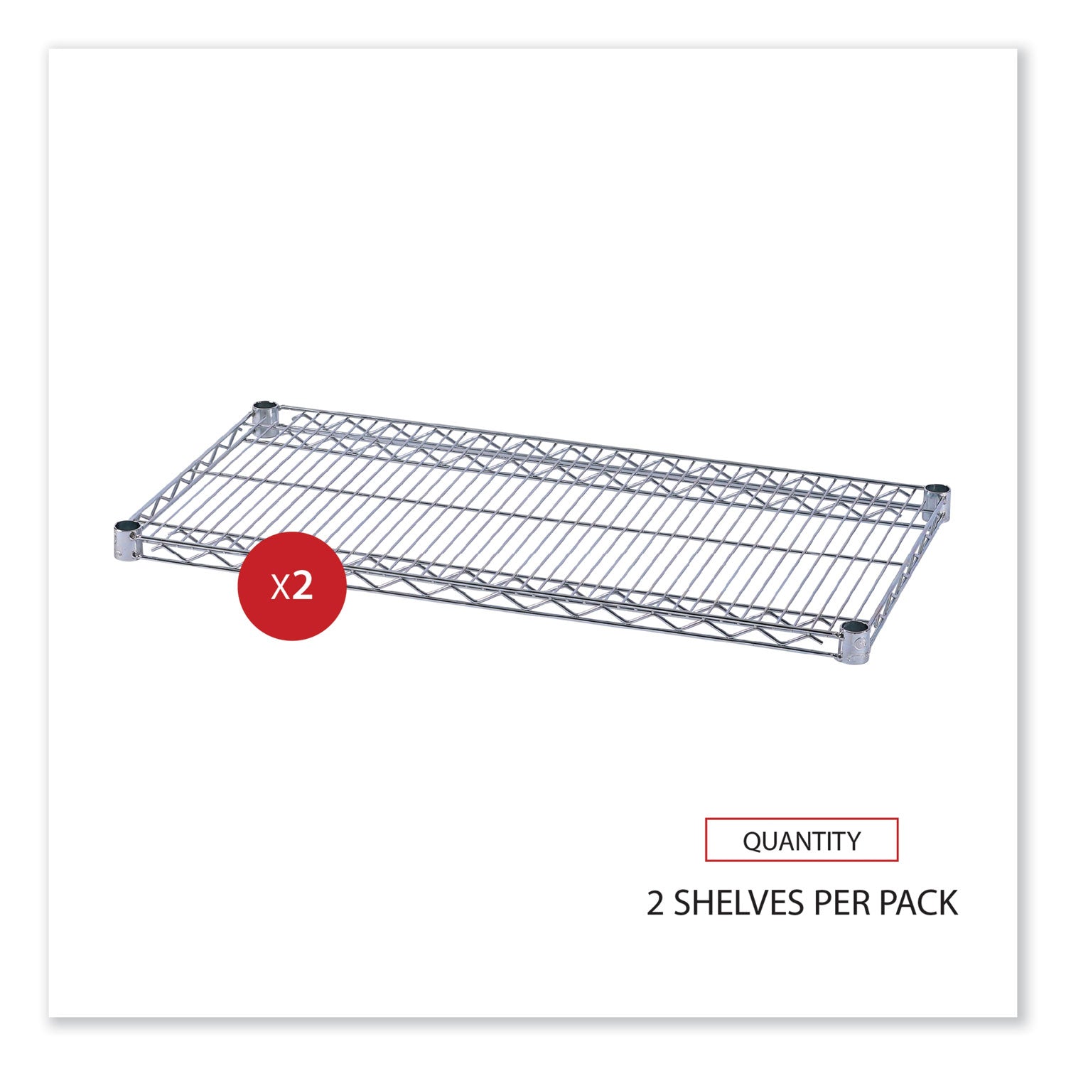 Alera® Industrial Wire Shelving Extra Wire Shelves, 36w X 18d, Silver, 2 Shelves/carton