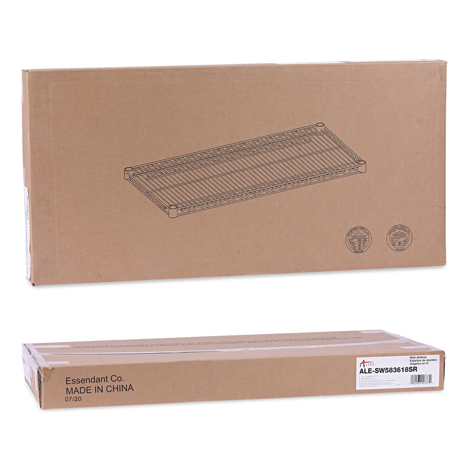 Alera® Industrial Wire Shelving Extra Wire Shelves, 36w X 18d, Silver, 2 Shelves/carton