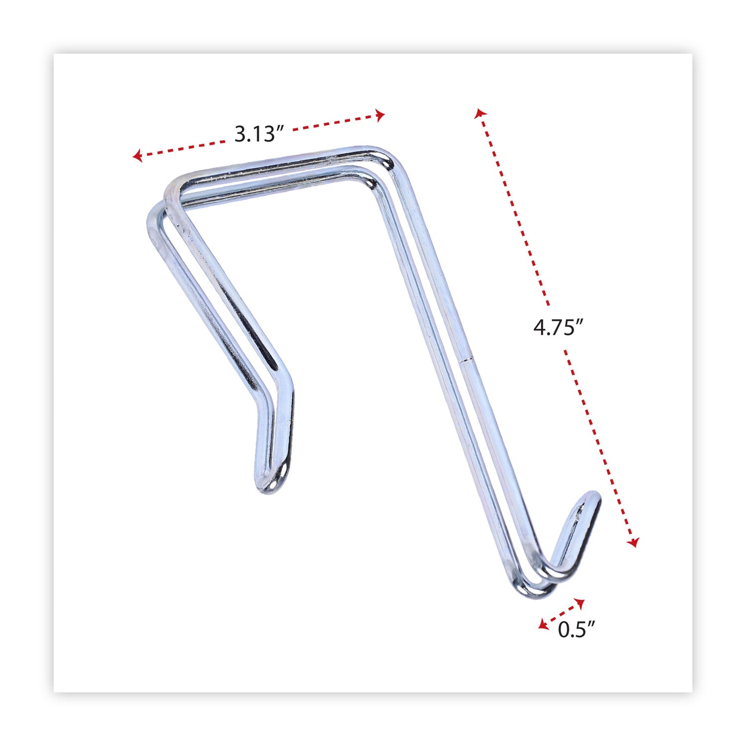 Alera® Single Sided Partition Garment Hook, Steel, 0.5 x 3.13 x 4.75, Over-the-Door/Over-the-Panel Mount, Silver, 2/Pack