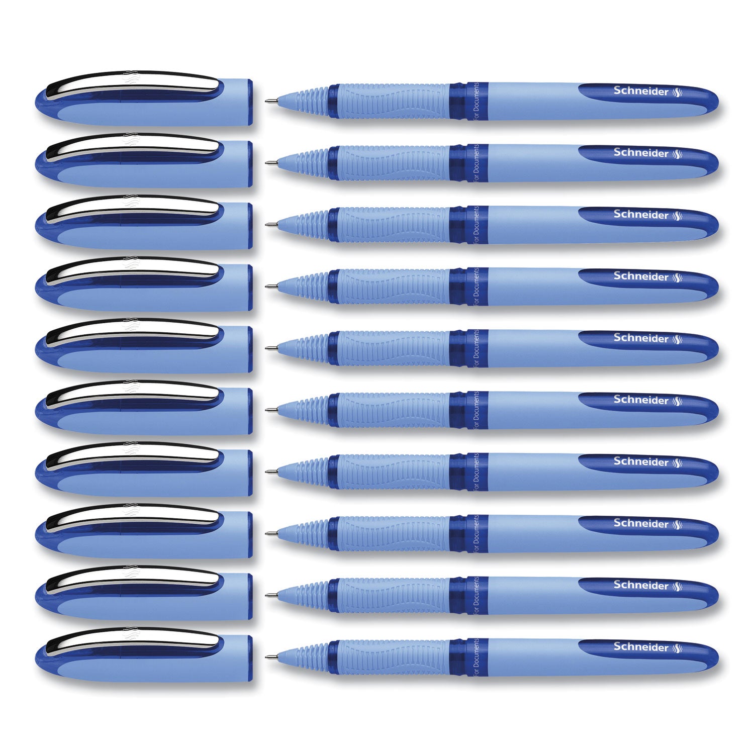 Schneider® One Hybrid N Rollerball Pen, Stick, Extra-Fine 0.3 mm, Blue Ink, Blue Barrel, 10/Box