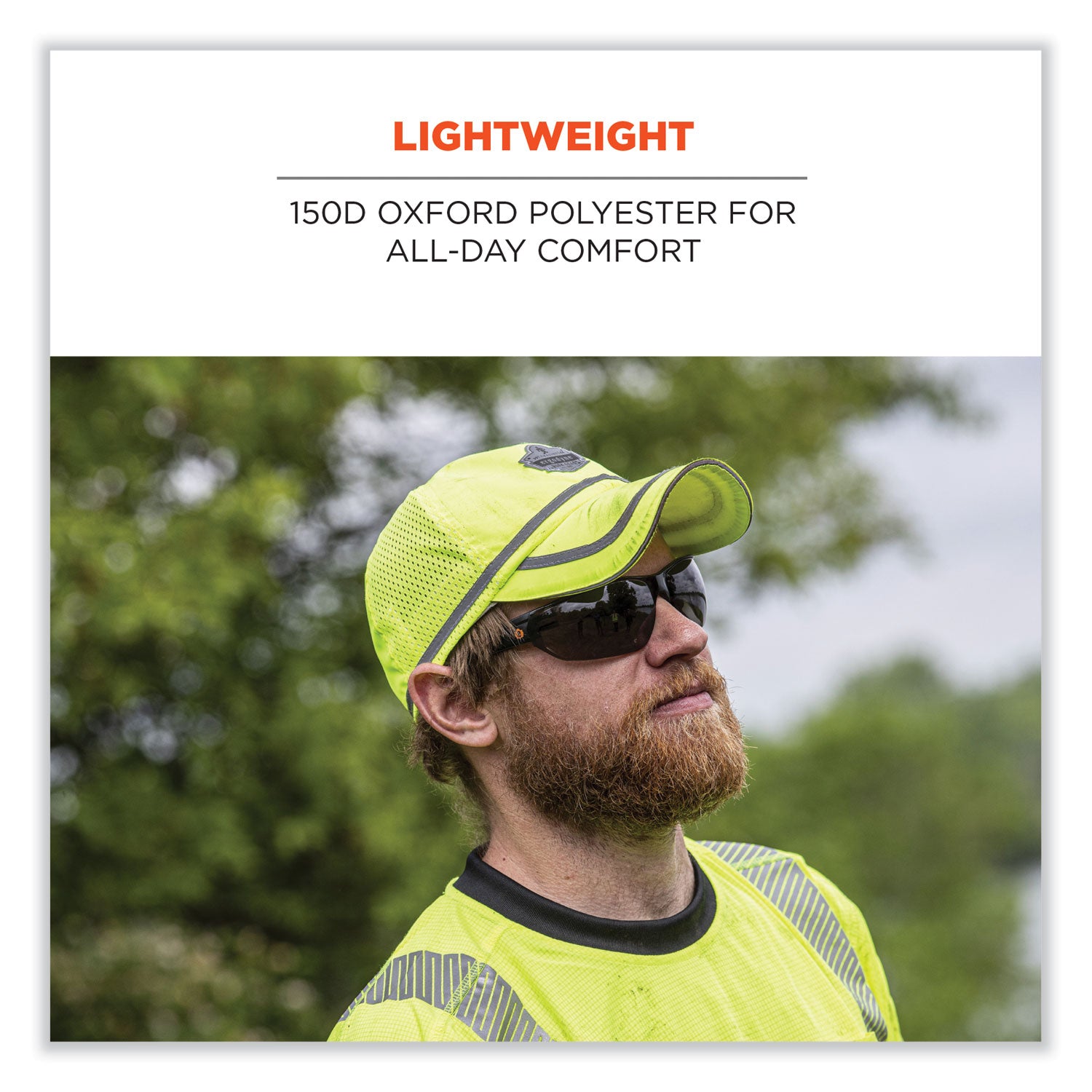 ergodyne® GloWear 8930 Hi-Vis Baseball Cap, Polyester, One Size Fits Most, Lime