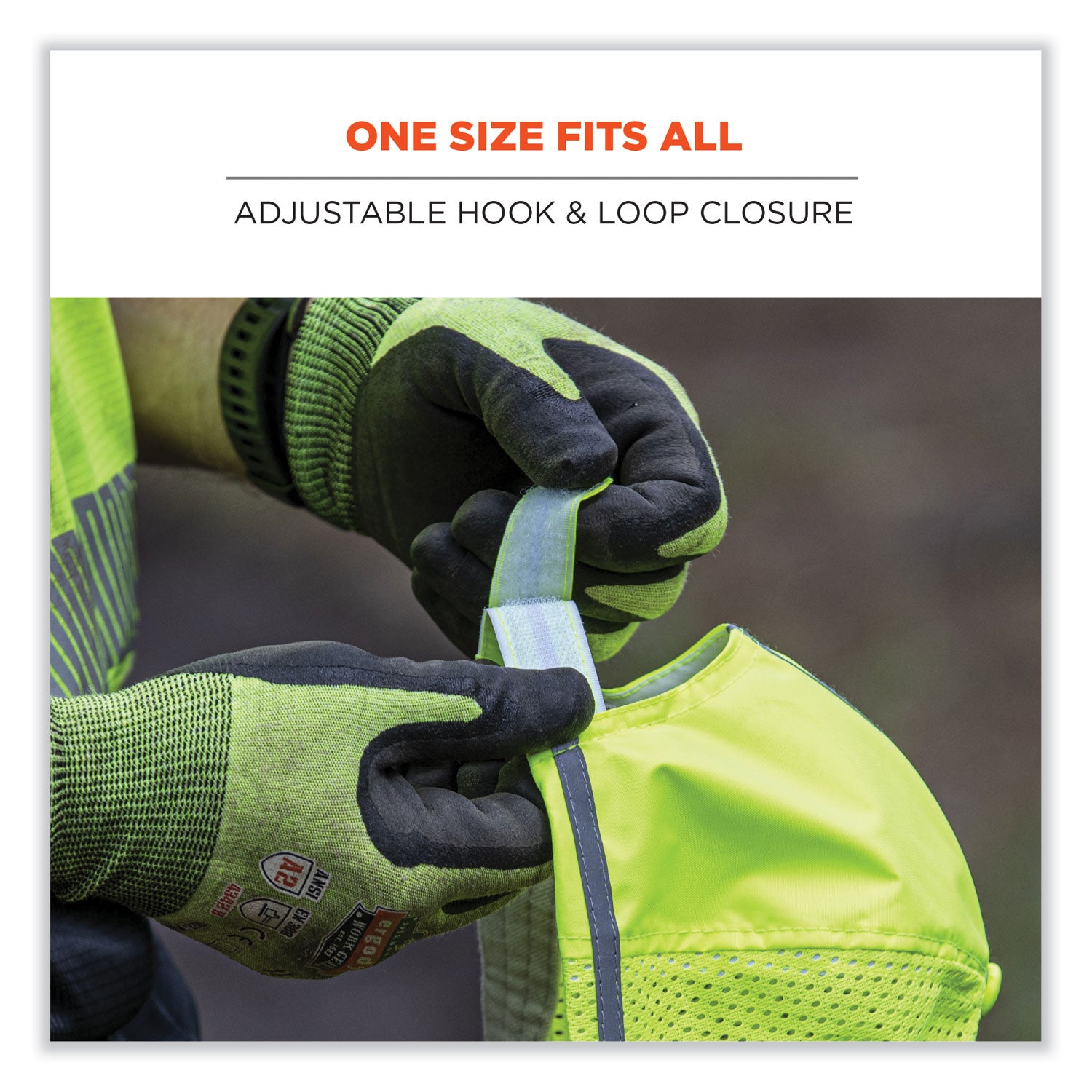 ergodyne® GloWear 8930 Hi-Vis Baseball Cap, Polyester, One Size Fits Most, Lime