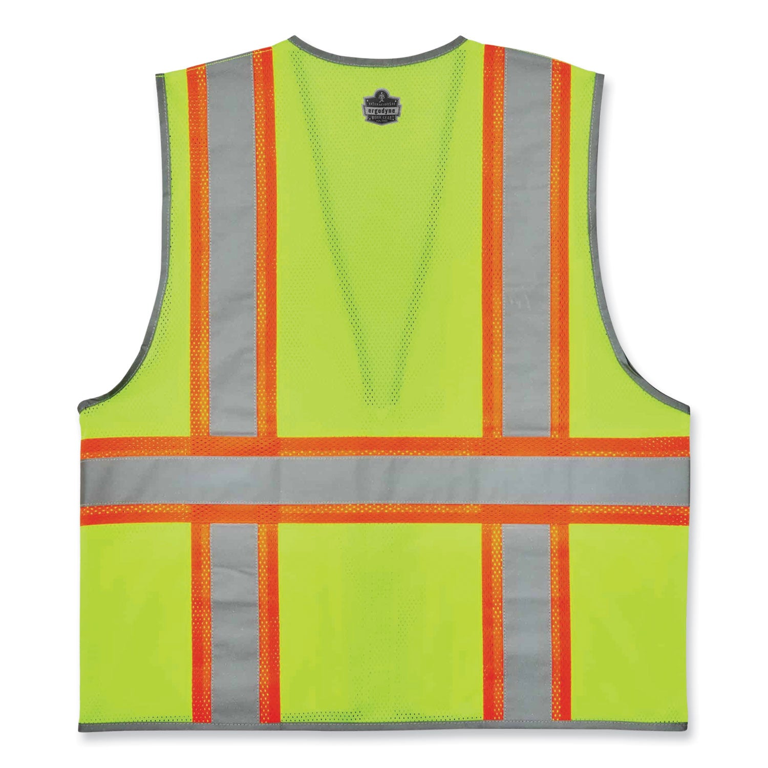 ergodyne® GloWear 8246Z Class 2 Two-Tone Mesh Reflective Binding Zipper Vest, Polyester, Small/Medium, Lime