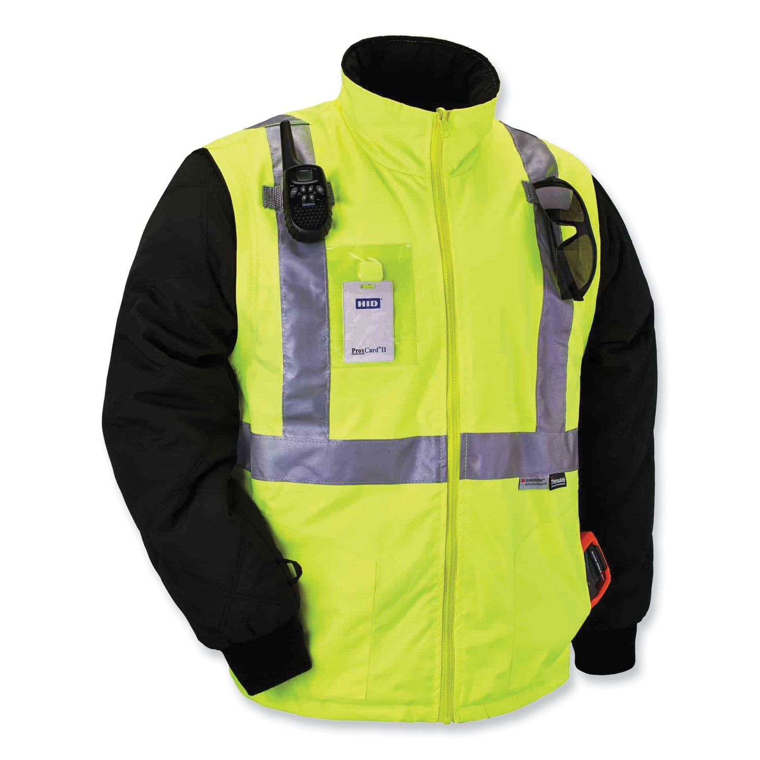 ergodyne® GloWear 8287 Class 2 Hi-Vis Jacket with Removable Sleeves, Medium, Lime