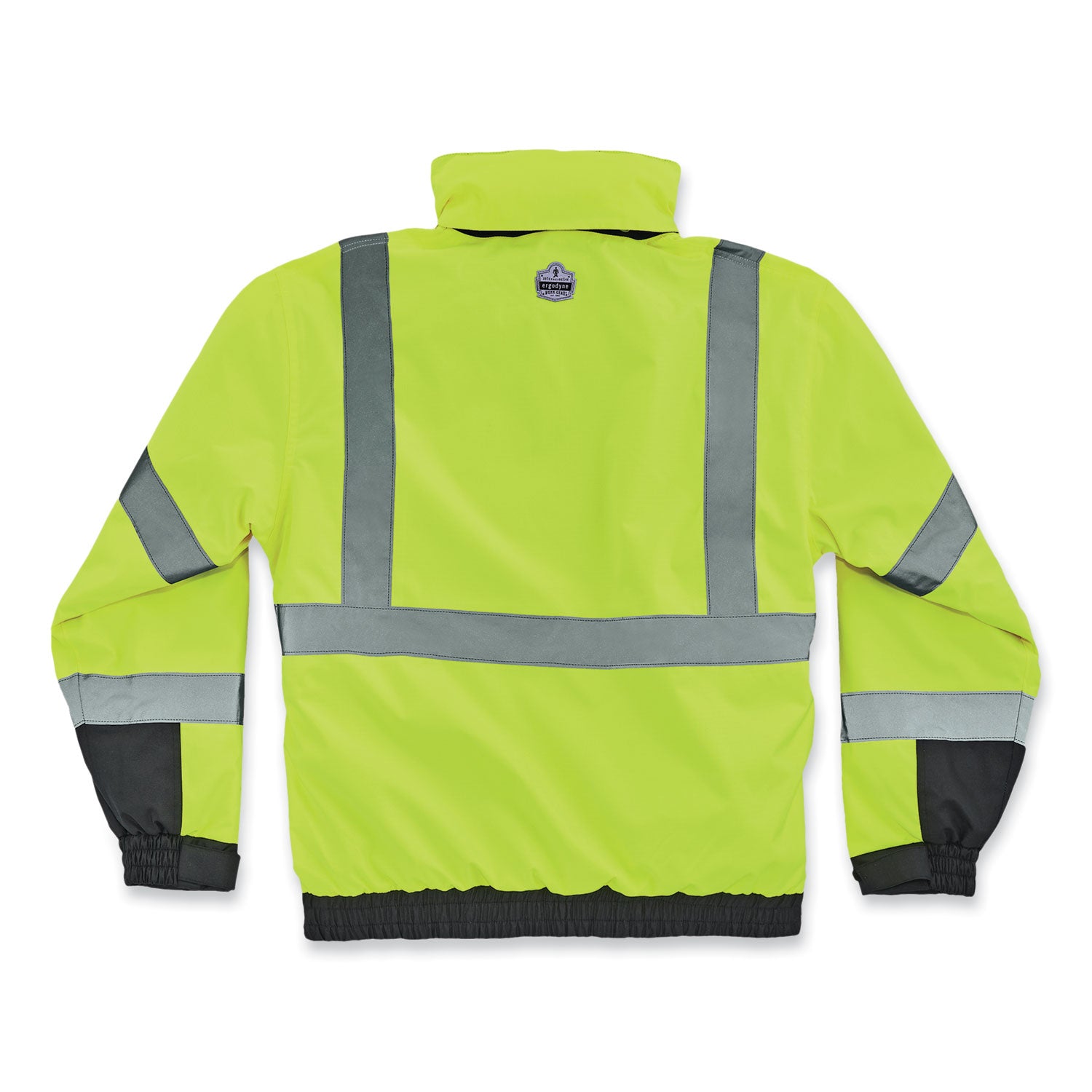ergodyne® GloWear 8381 Class 3 Hi-Vis 4-in-1 Quilted Bomber Jacket, Lime, Small