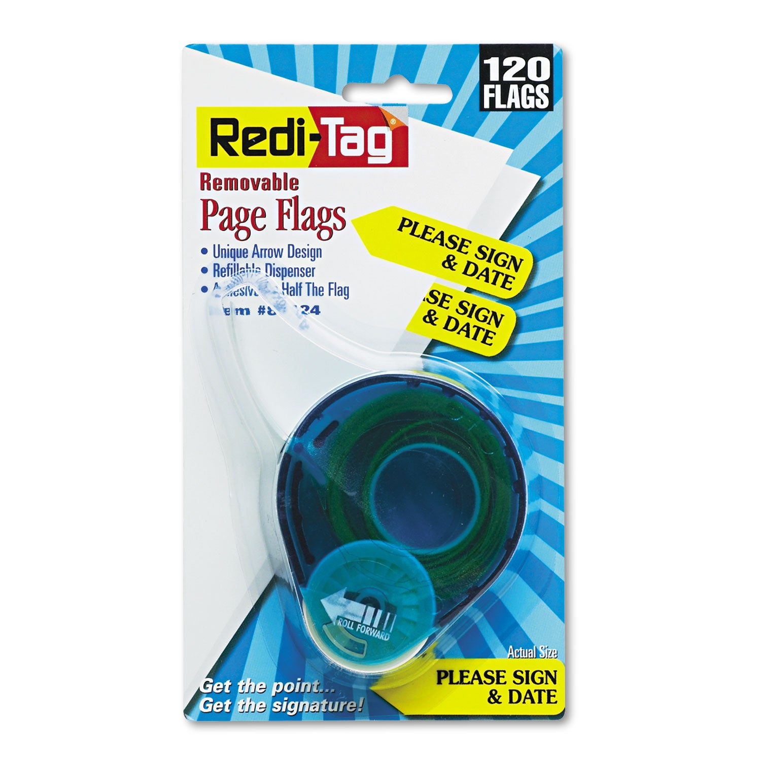 Redi-Tag® Arrow Message Page Flags In Dispenser, "please Sign And Date", Yellow, 120 Flags
