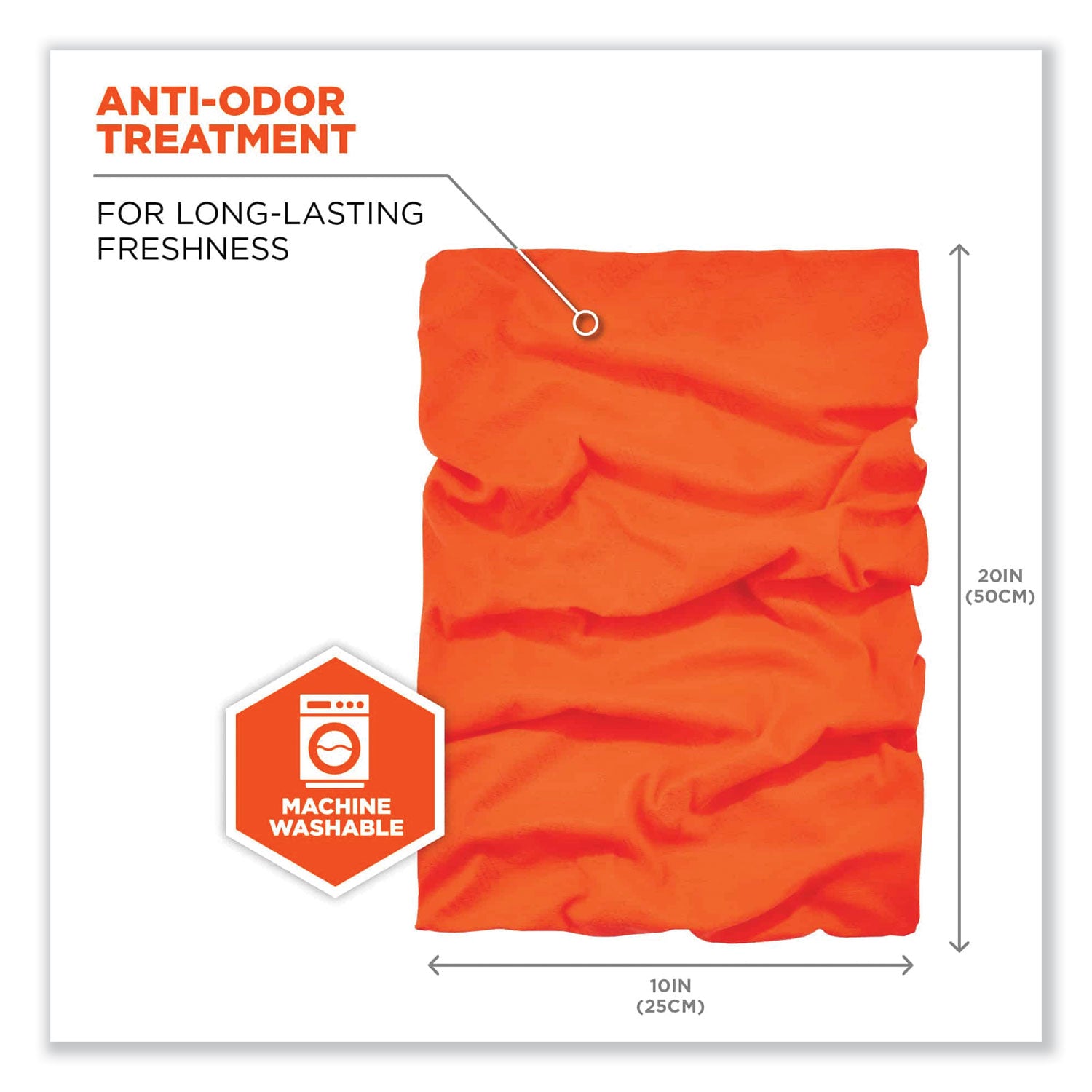 ergodyne® Chill-Its 6485 Multi-Band, Polyester, One Size Fits Most, Hi-Vis Orange