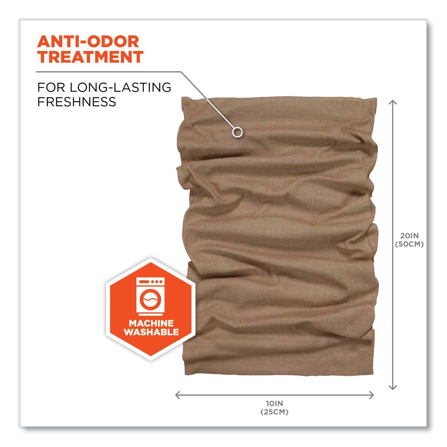 ergodyne® Chill-Its 6485 Multi-Band, Polyester, One Size Fits Most, Khaki Heather