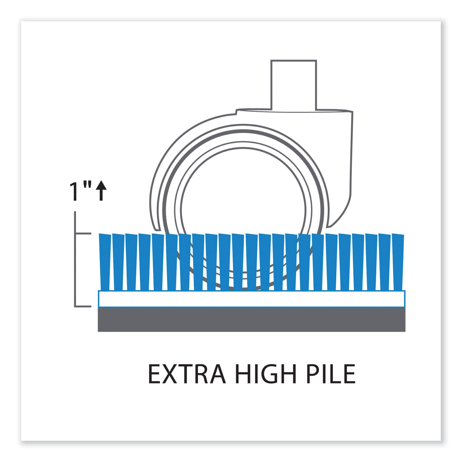 ES Robbins® EverLife Chair Mat for Extra High Pile Carpet, 60 x 72, Clear