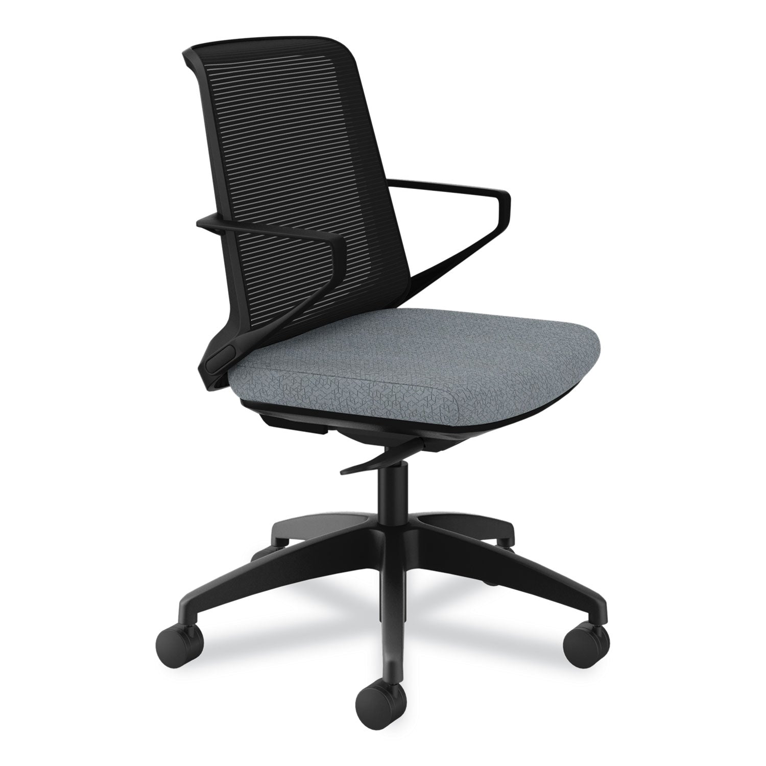 HON® Cliq Office Chair, Supports Up to 300 lb, 17" to 22" Seat Height, Basalt Seat, Black Back, Black Base