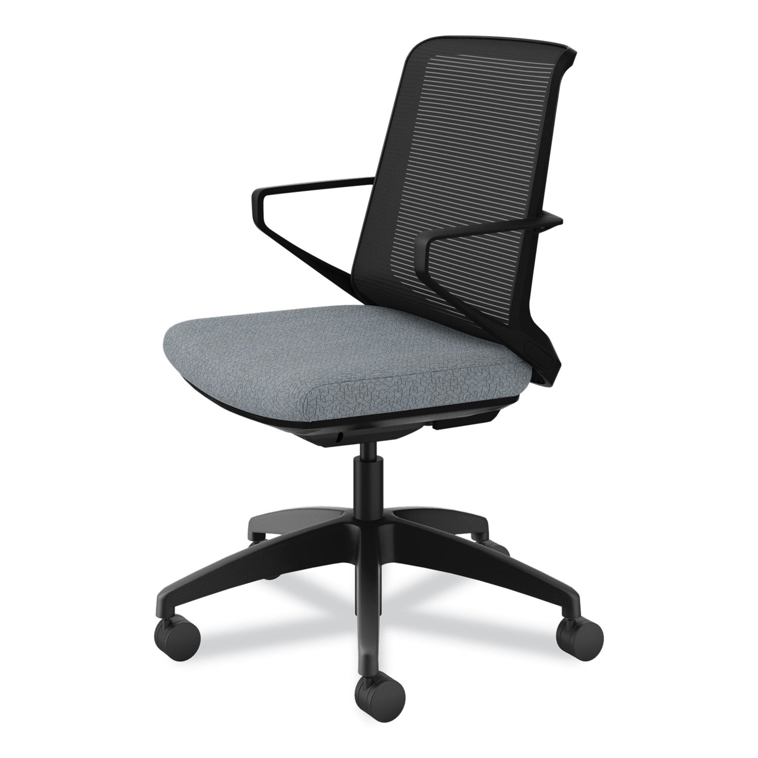 HON® Cliq Office Chair, Supports Up to 300 lb, 17" to 22" Seat Height, Basalt Seat, Black Back, Black Base