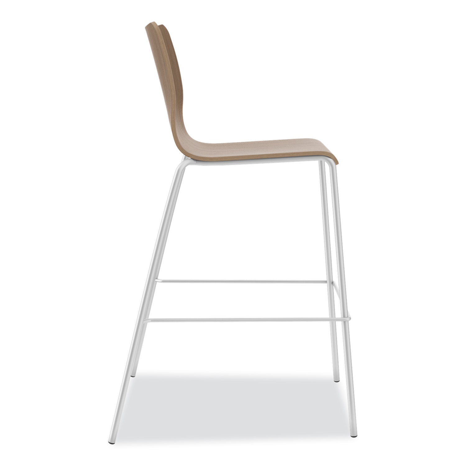 HON® Ruck Laminate Stool, Supports up to 300 lb, 30" Seat Height, Pinnacle Seat/Back, Silver Frame