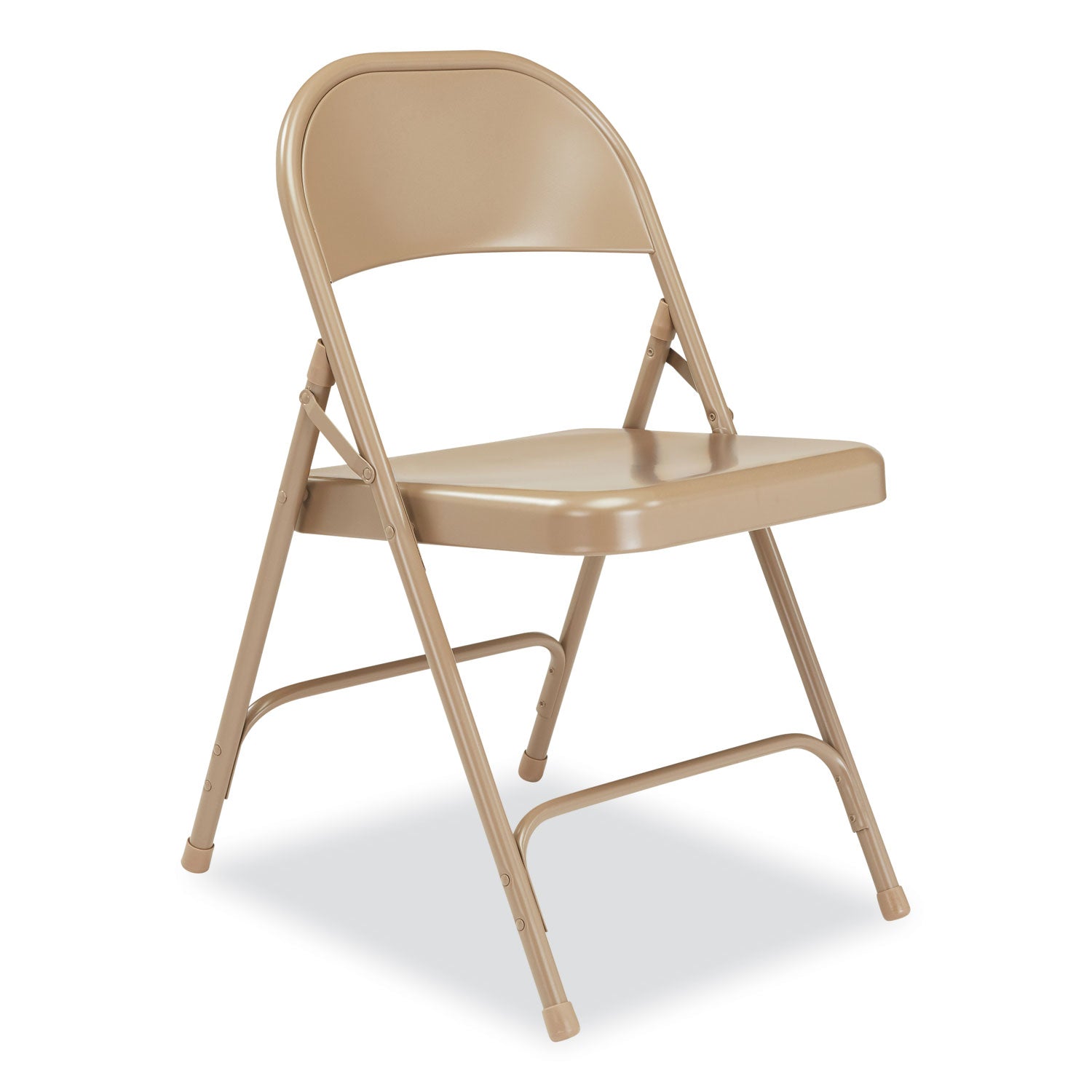 NPS® 50 Series All-Steel Folding Chair, Supports Up to 500 lb, 16.75" Seat Height, Beige Seat, Beige Back, Beige Base, 4/Carton