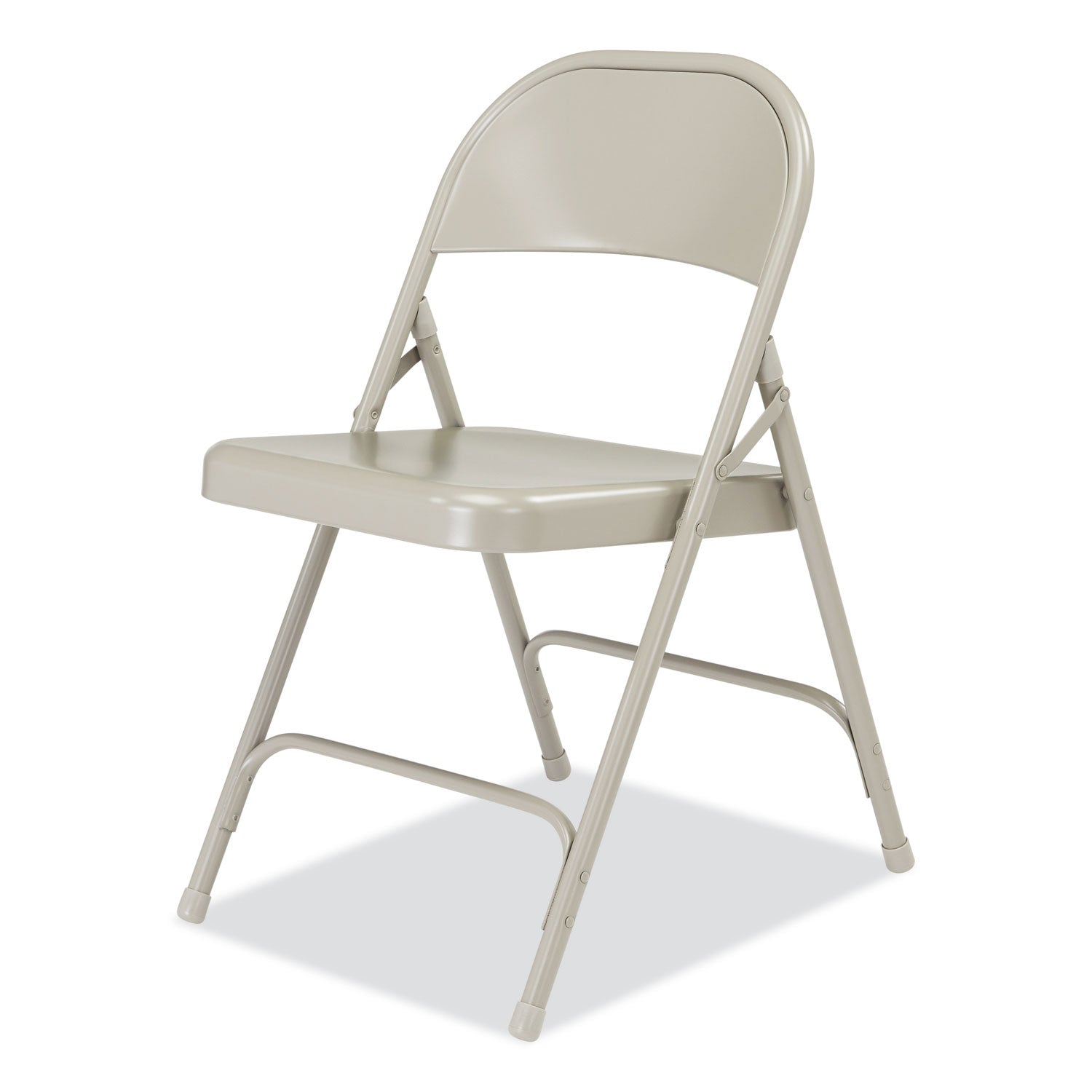 NPS® 50 Series All-Steel Folding Chair, Supports Up to 500 lb, 16.75" Seat Height, Gray Seat, Gray Back, Gray Base, 4/Carton