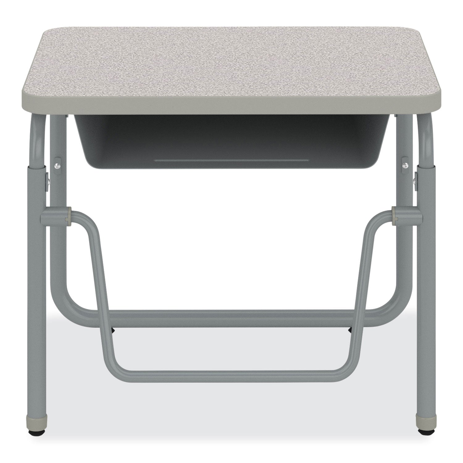 Safco® AlphaBetter 2.0 Height-Adjustable Student Desk with Pendulum Bar and Book Box, 27.75" x 19.75" x 22" to 30", Pebble Gray