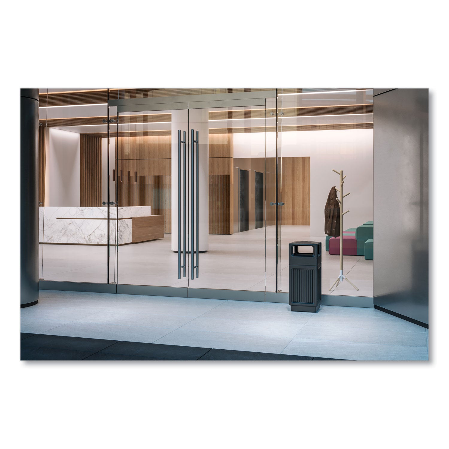 Safco® Resi Standing Coat Tree, 6 Hook, 17.25w x 17.25d x 69.5h, White