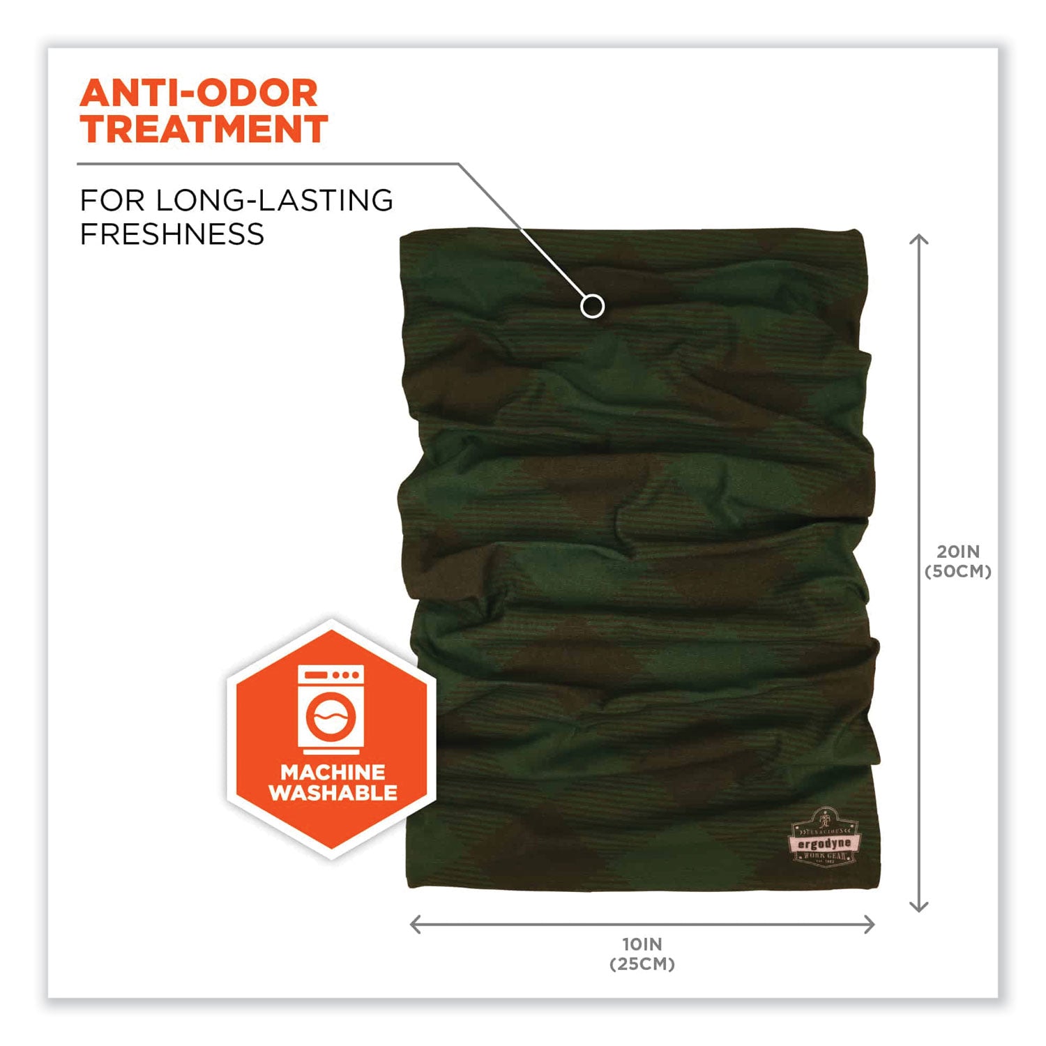 ergodyne® Chill-Its 6485 Multi-Band, Polyester, One Size Fits Most, Green Buffalo Plaid