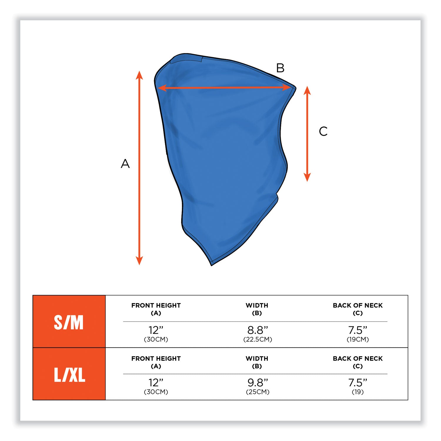 ergodyne® Chill-Its 6483 Cooling Neck Gaiter Bandana Pocket, Polyester/Spandex, Large/X-Large, Blue