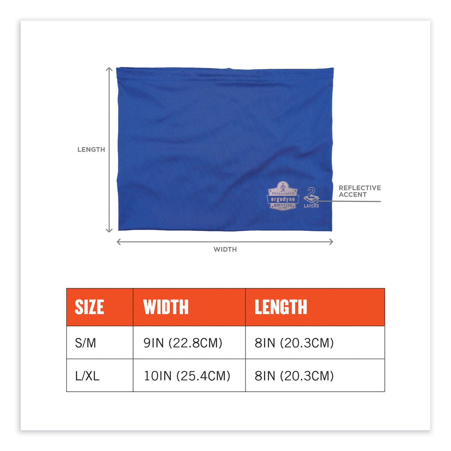 ergodyne® Chill-Its 6489 2-Layer Cooling Performance Knit Multi-Band, Polyester/Spandex, 2X-Large/3X-Large, Blue