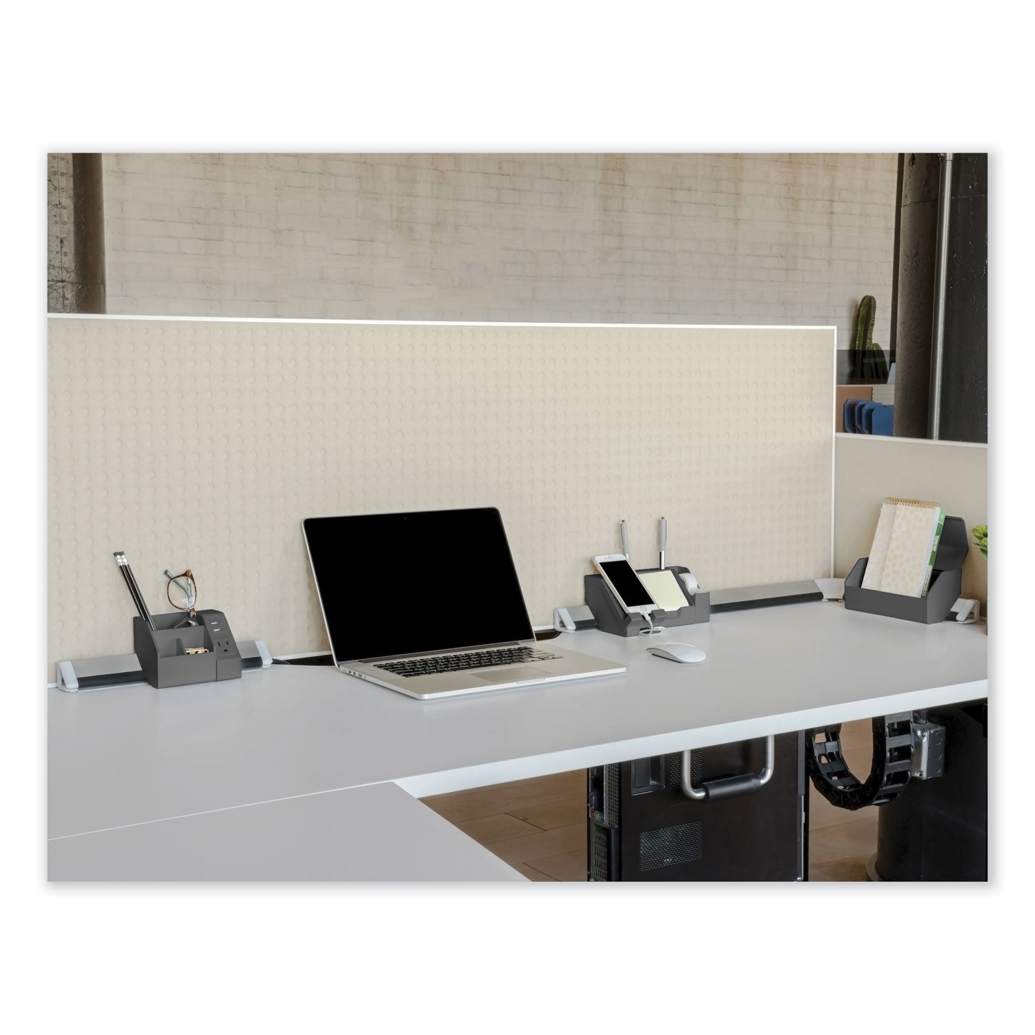 Bostitch® Konnect Desk Organizer and Cable Management 12-Piece Kit, Plastic, Gray