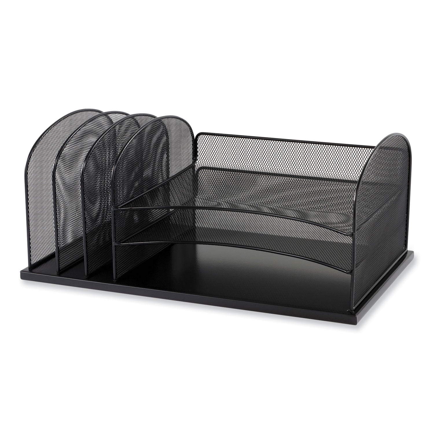 Safco® Onyx Desk Organizer with Three Horizontal and Three Upright Sections, Letter Size Files, 19.25 x11.5 x 8.25, Blue