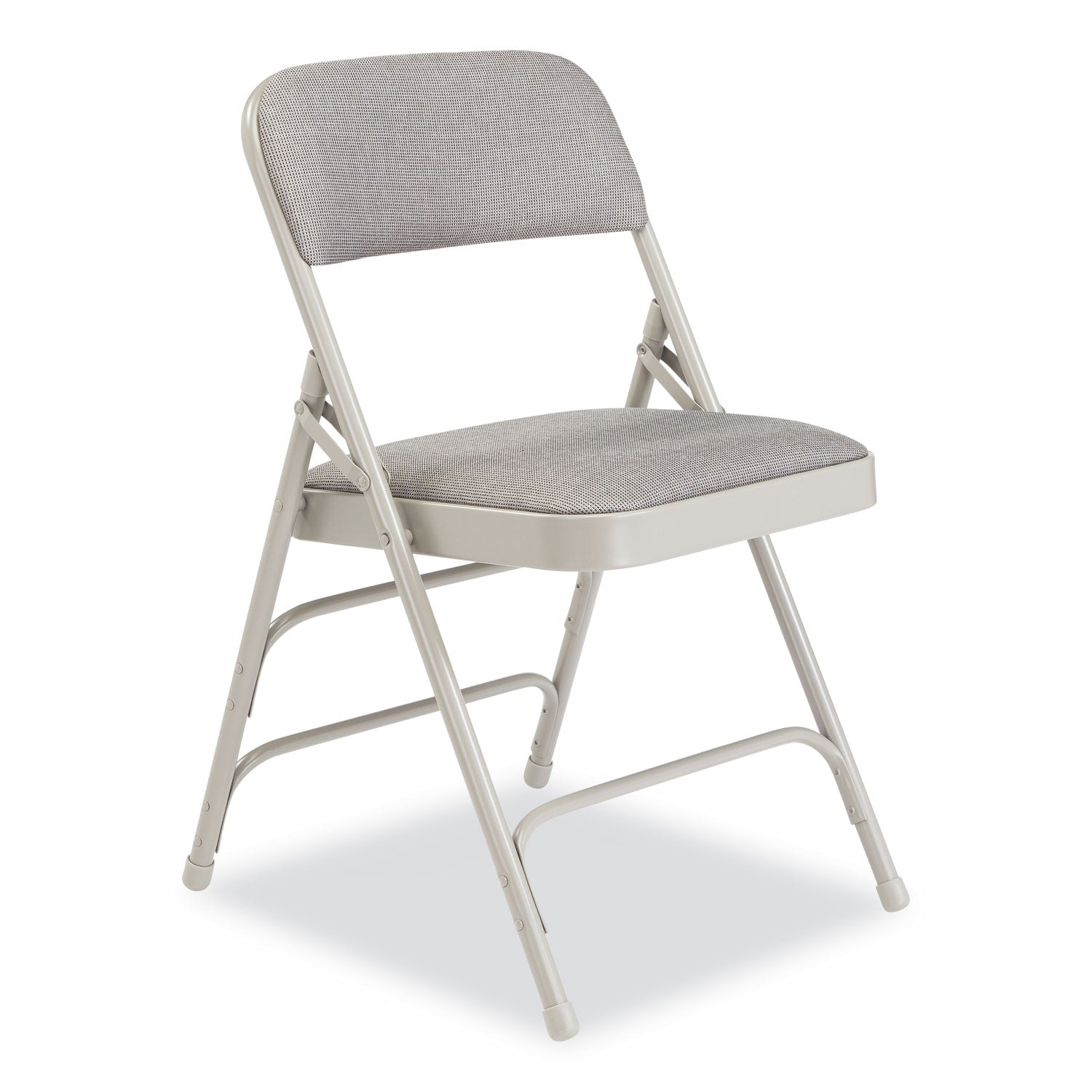 NPS® 2300 Series Fabric Triple Brace Double Hinge Premium Folding Chair, Supports Up to 500 lb, Greystone, 4/Carton