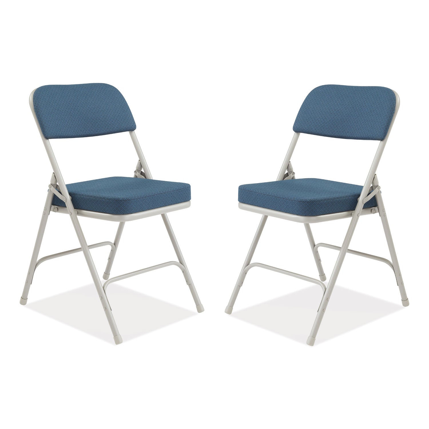 3200 Series Fabric Dual-Hinge Folding Chair, Supports Up to 300 lb, Regal Blue Seat, Regal Blue Back, Gray Base, 2/Carton