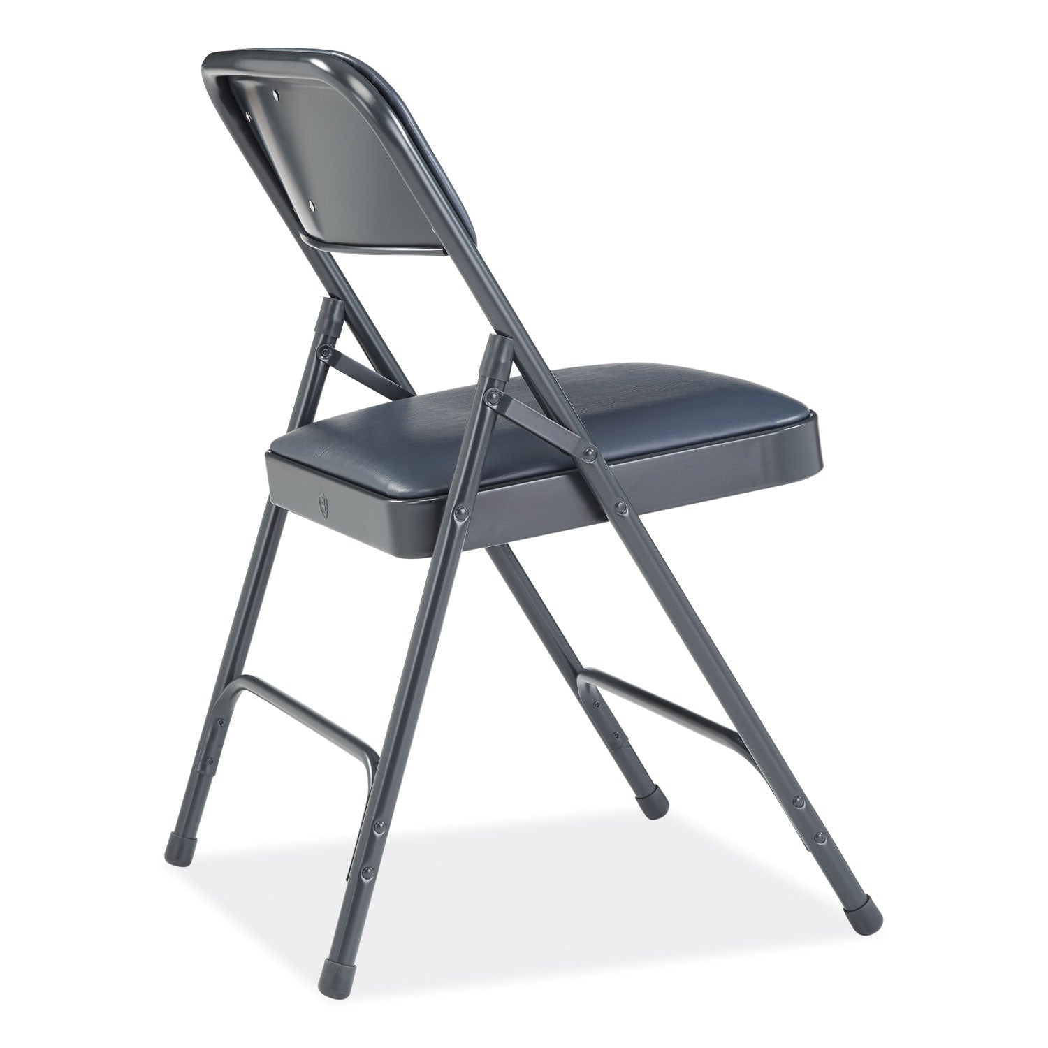 NPS® 1200 Series Vinyl Dual-Hinge Folding Chair, Supports Up to 500 lb, 17.75" Seat Height, Dark Midnight Blue, 4/Carton
