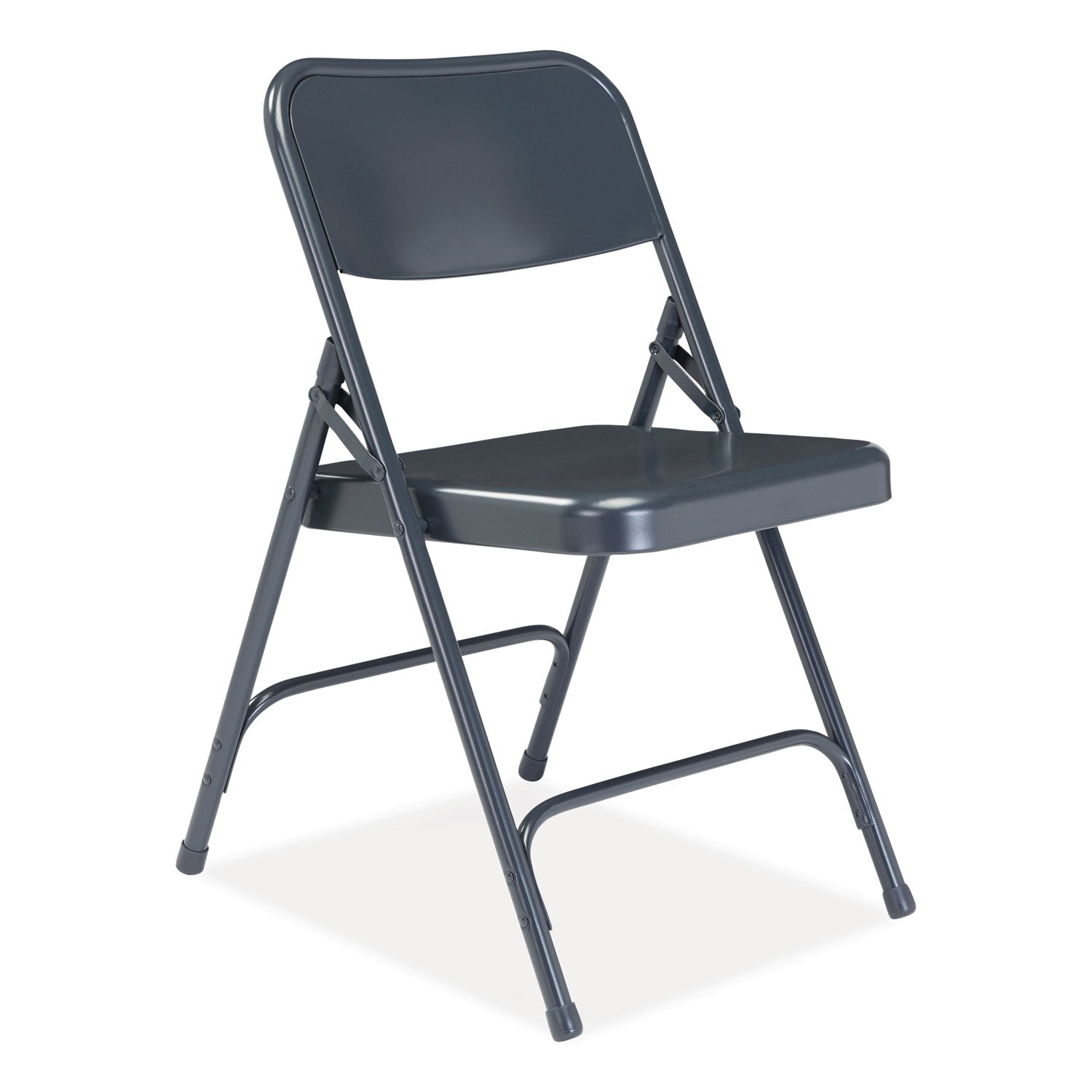 NPS® 200 Series Premium All-Steel Double Hinge Folding Chair, Supports Up to 500 lb, 17.25" Seat Height, Blue, 4/Carton