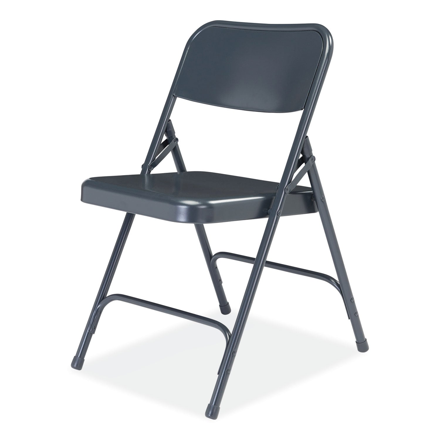 NPS® 200 Series Premium All-Steel Double Hinge Folding Chair, Supports Up to 500 lb, 17.25" Seat Height, Blue, 4/Carton