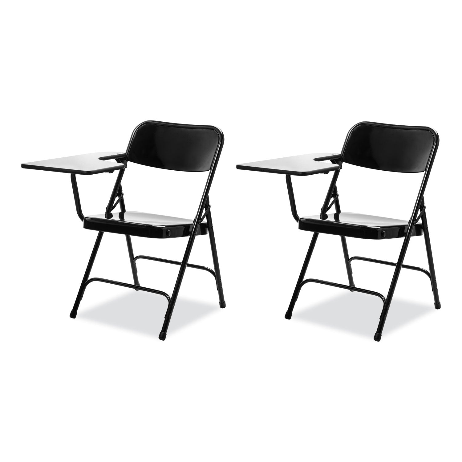 5200 Series Right-Side Tablet-Arm Folding Chair, Supports 480 lb, 17.25" Seat Height, Black, 2/Carton