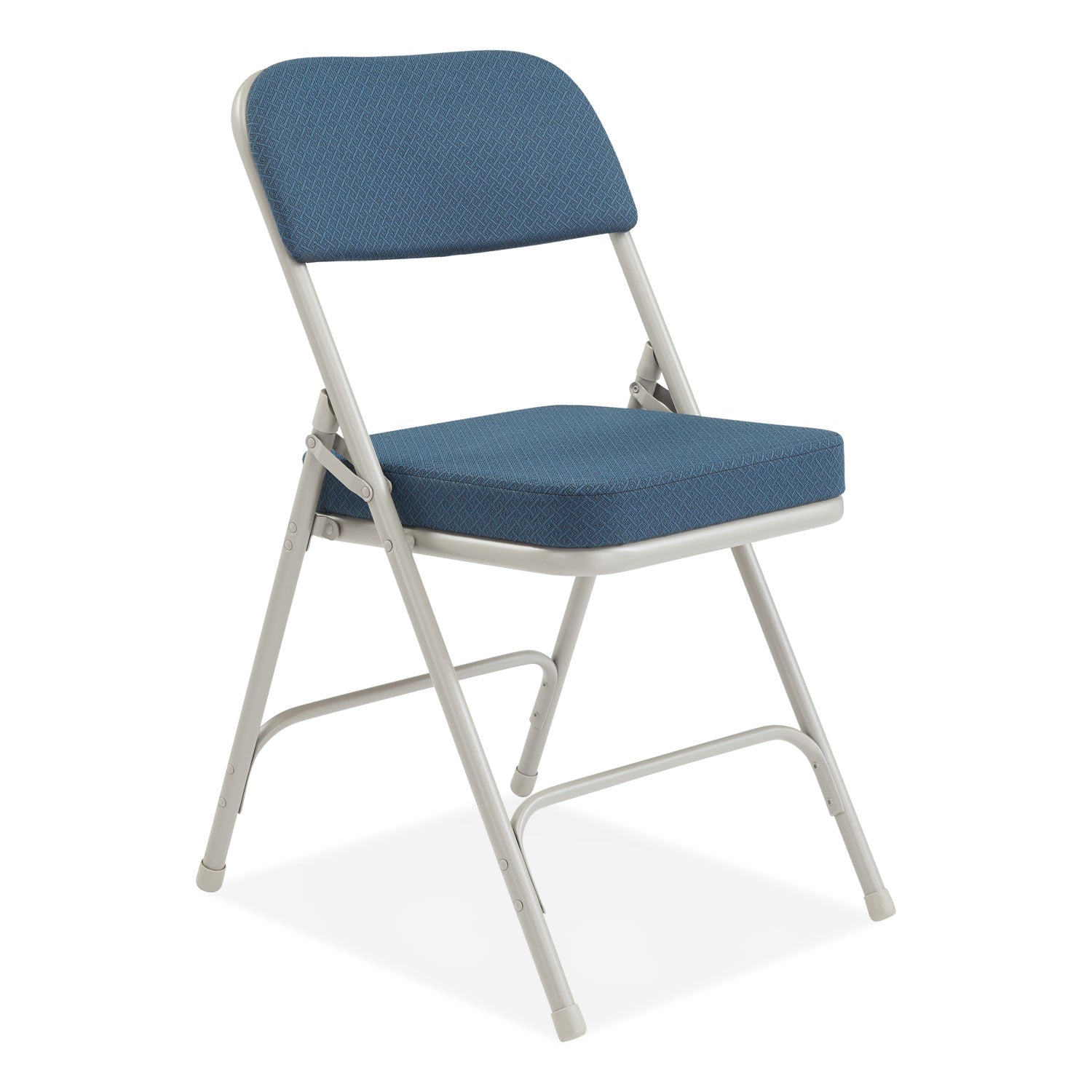 NPS® 3200 Series Fabric Dual-Hinge Folding Chair, Supports Up to 300 lb, Regal Blue Seat, Regal Blue Back, Gray Base, 2/Carton