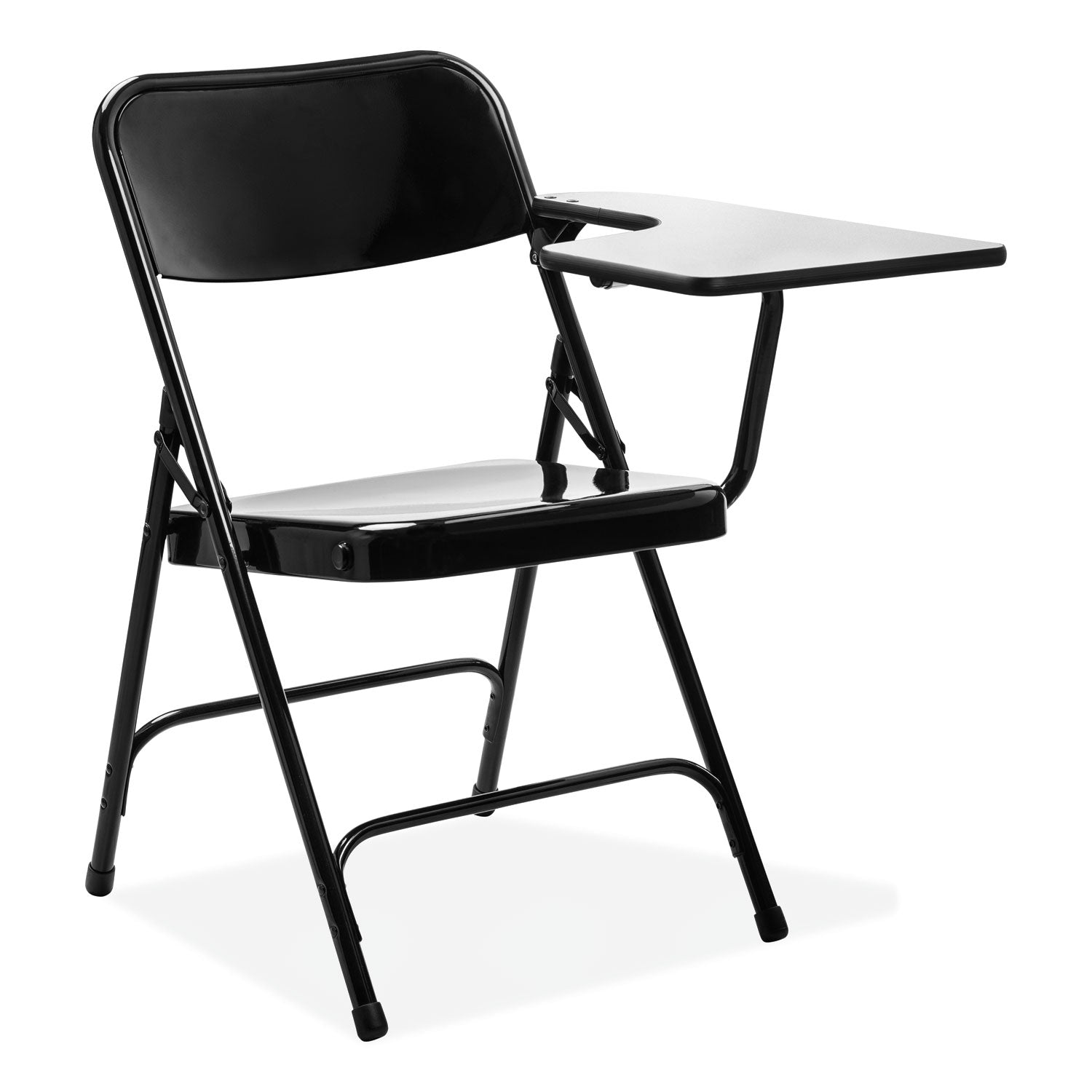 NPS® 5200 Series Left-Side Tablet-Arm Folding Chair, Supports 480 lb, 17.25" Seat Height, Black, 2/Carton