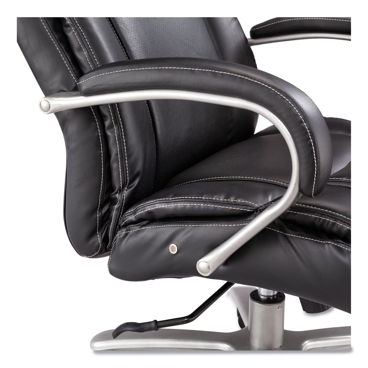 Safco® Lineage Big and Tall Mid Back Task Chair 24.5" Back, Supports 350 lb, 19.5" to 23.25" Seat Height, Black Seat, Chrome Base