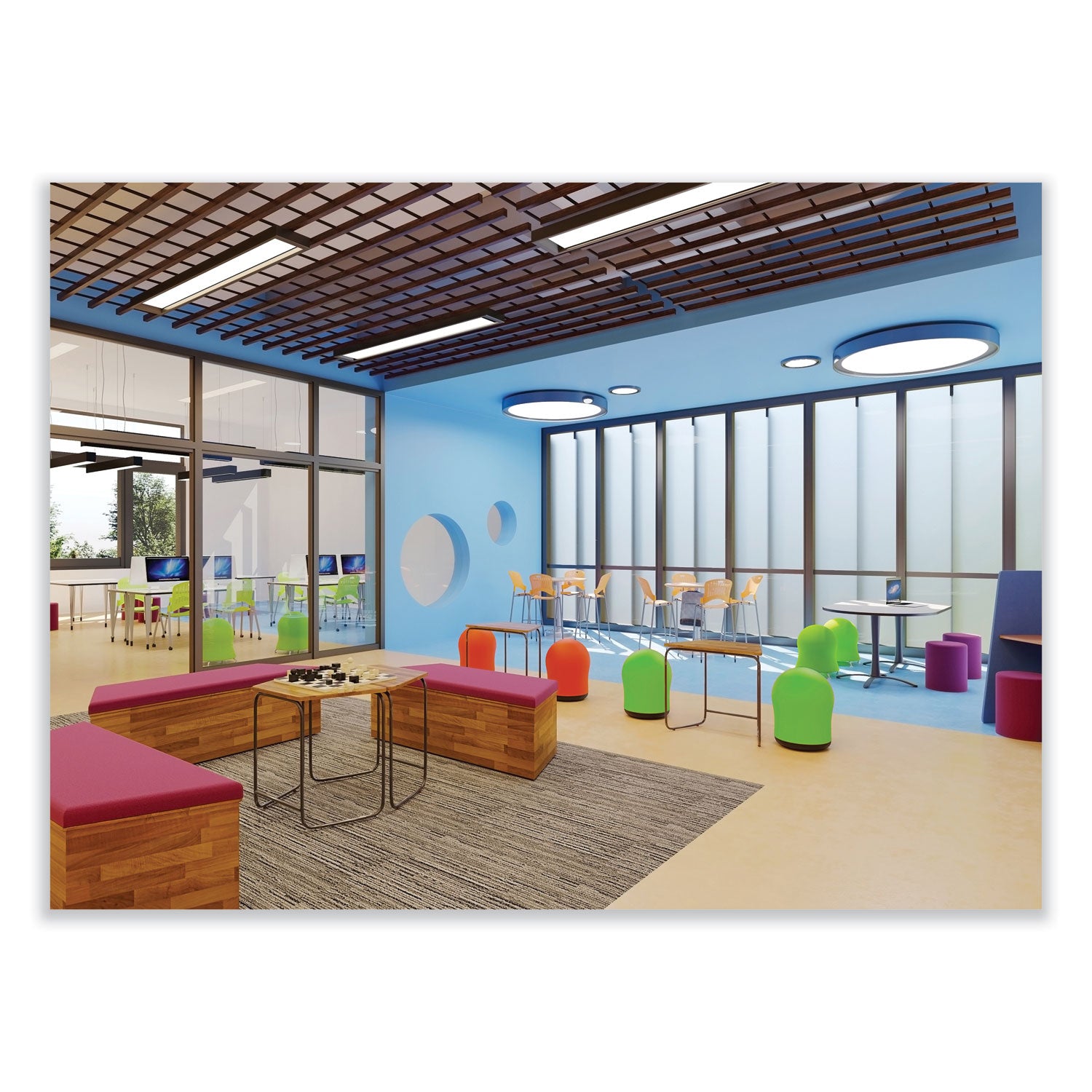 Safco® Zenergy Swivel Ball Chair, Backless, Supports Up to 250 lb, Green Seat Vinyl