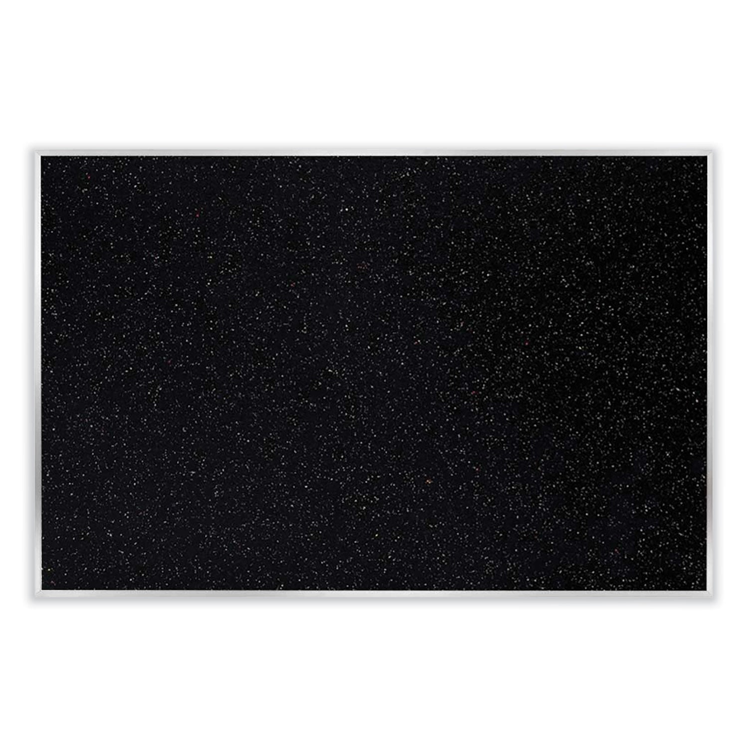 Satin Aluminum-Frame Recycled Rubber Bulletin Boards, 96.5 x 48.5, Confetti Surface