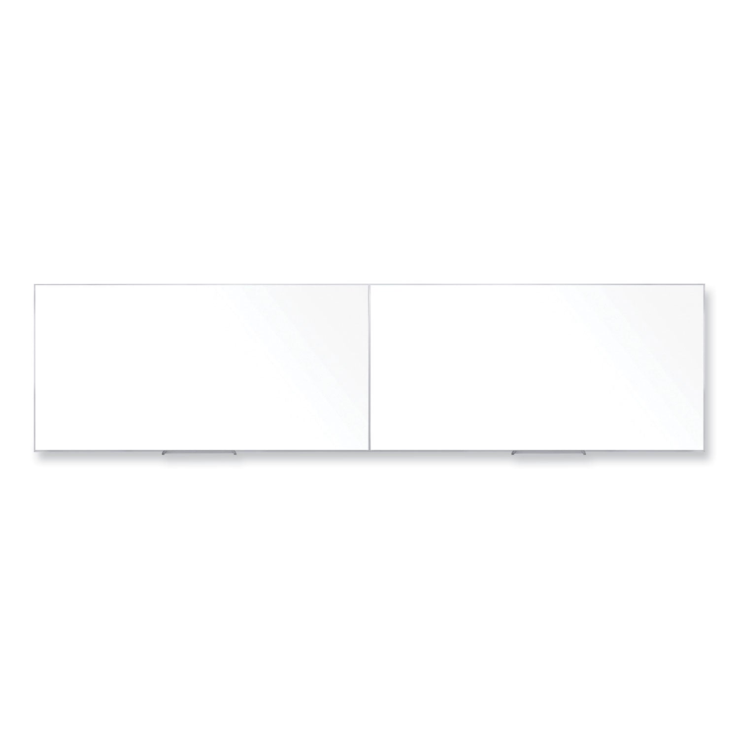 Ghent Magnetic Porcelain Whiteboard with Aluminum Frame, 193" x 48.5", White Surface, Satin Aluminum Frame