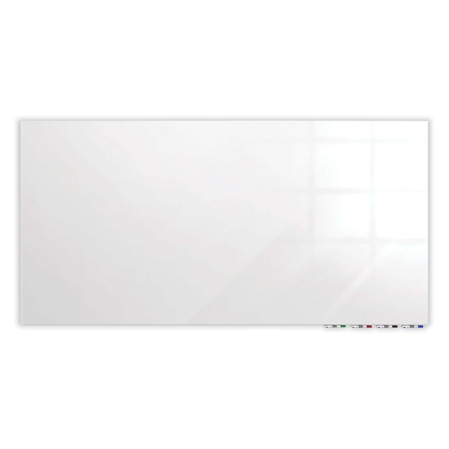 Ghent Aria Low-Profile Frameless Magnetic Glassboard, 72" x 48", White Surface