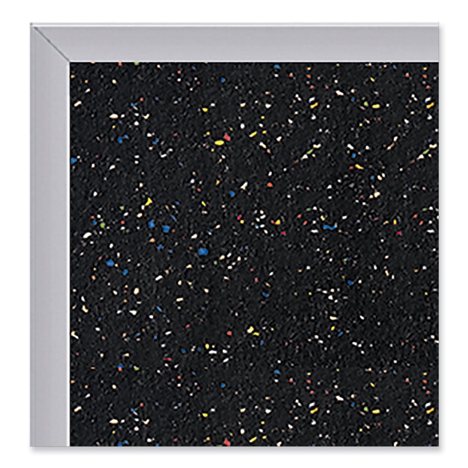 Ghent Aluminum-Frame Recycled Rubber Bulletin Boards, 96.5" x 48.5", Confetti Surface, Satin Aluminum Frame