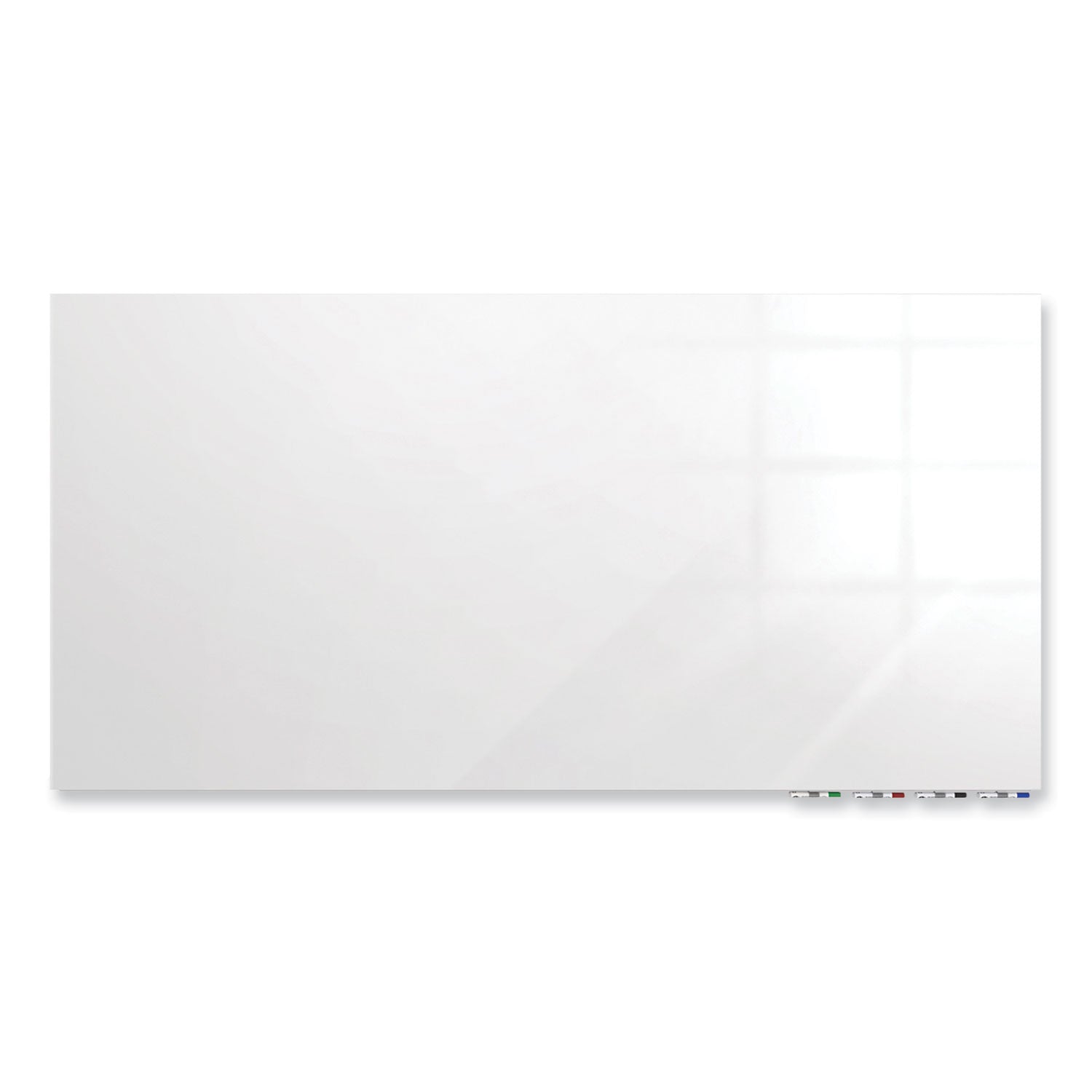 Ghent Aria Low-Profile Frameless Magnetic Glassboard, 48" x 36", White Surface