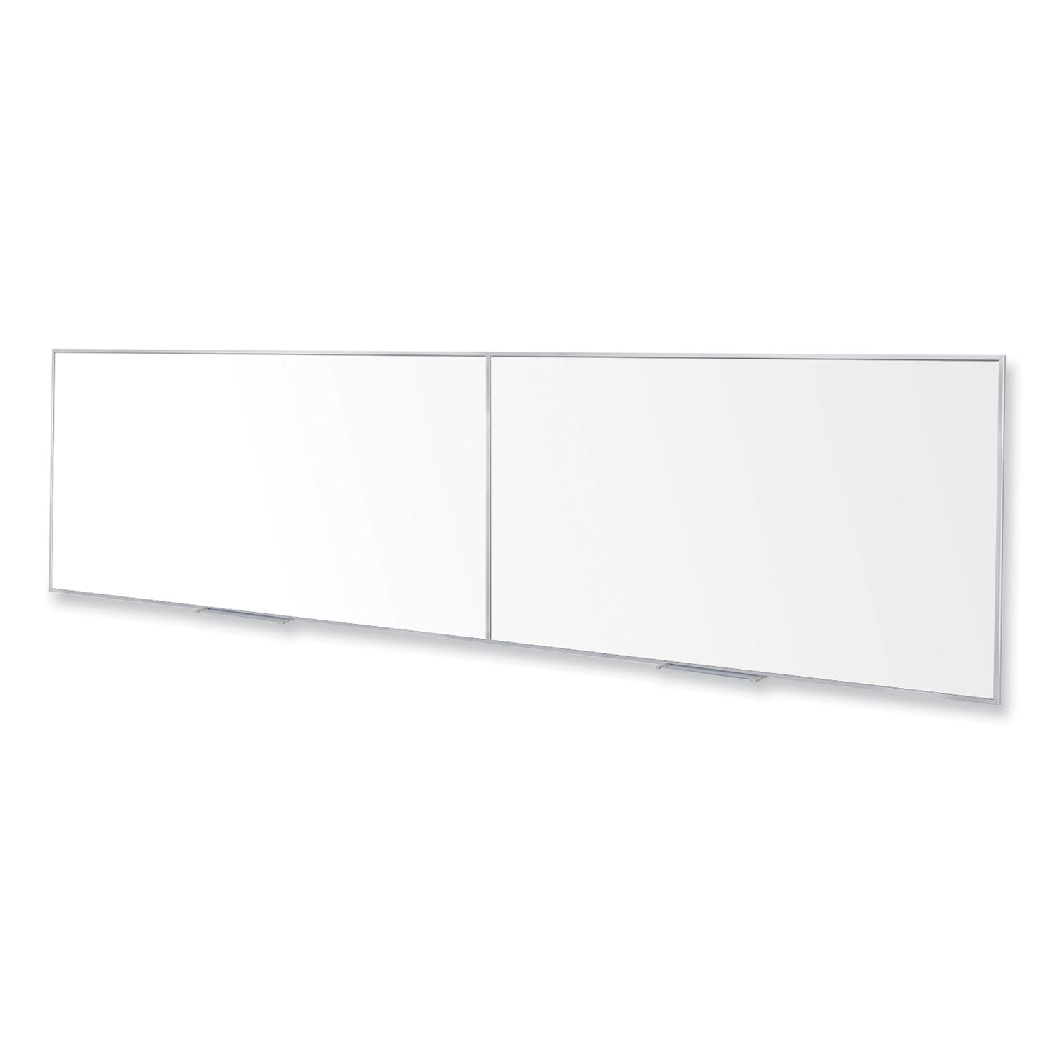 Magnetic Porcelain Whiteboard with Satin Aluminum Frame, 193 x 48.5, White Surface